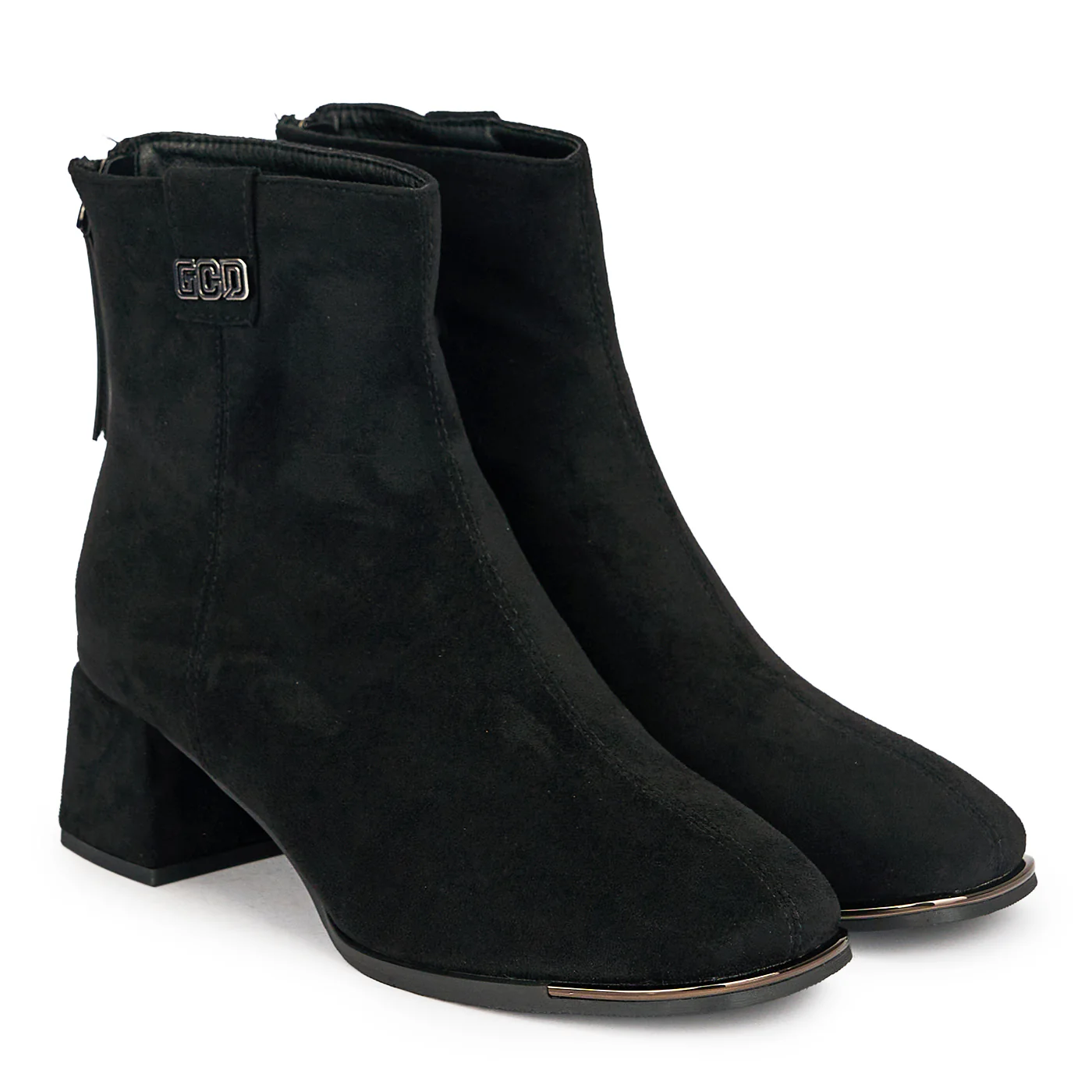Botine dama din piele naturala neagra cu toc gros 5 cm 19036 - Image 4