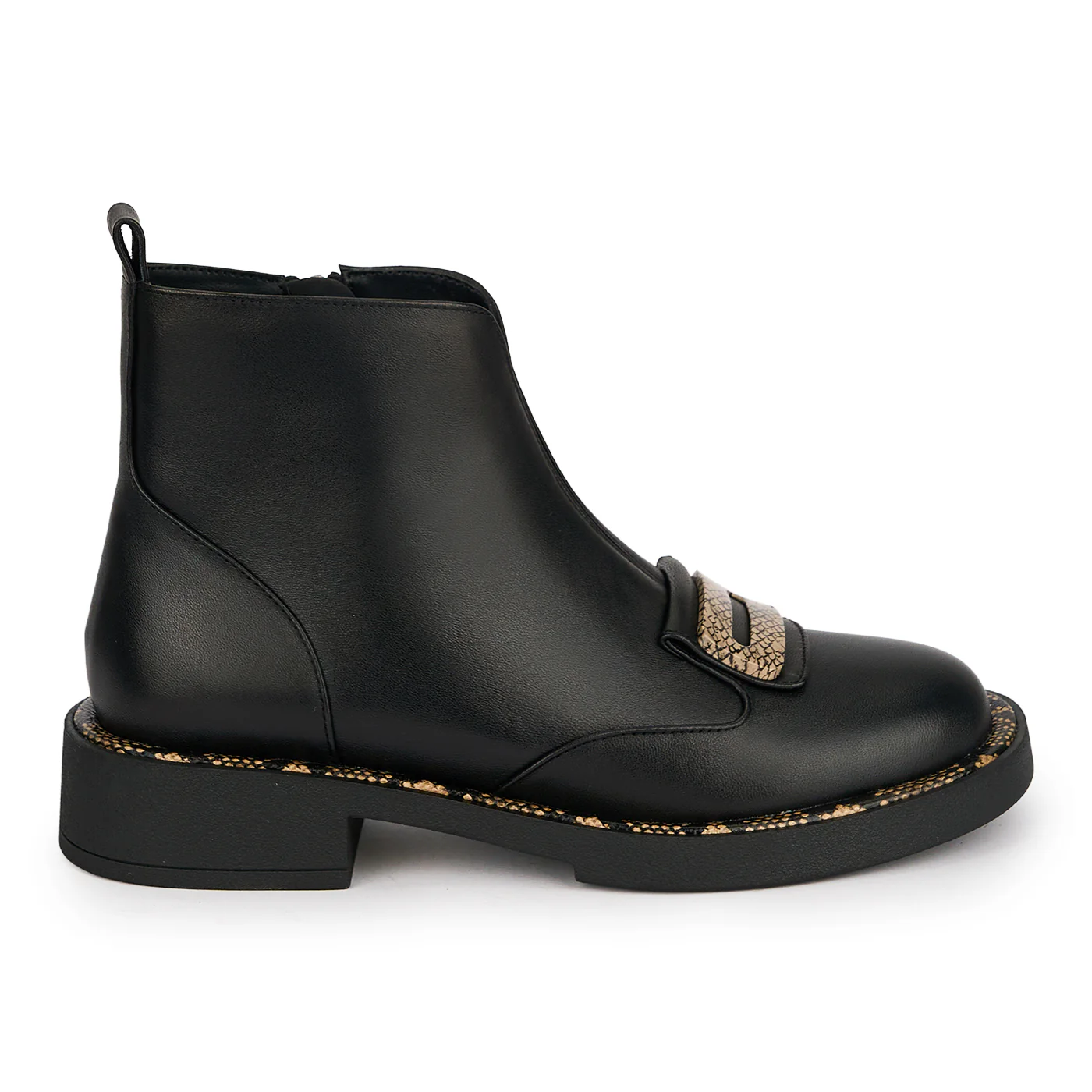 Botine dama din piele naturala neagra 19113