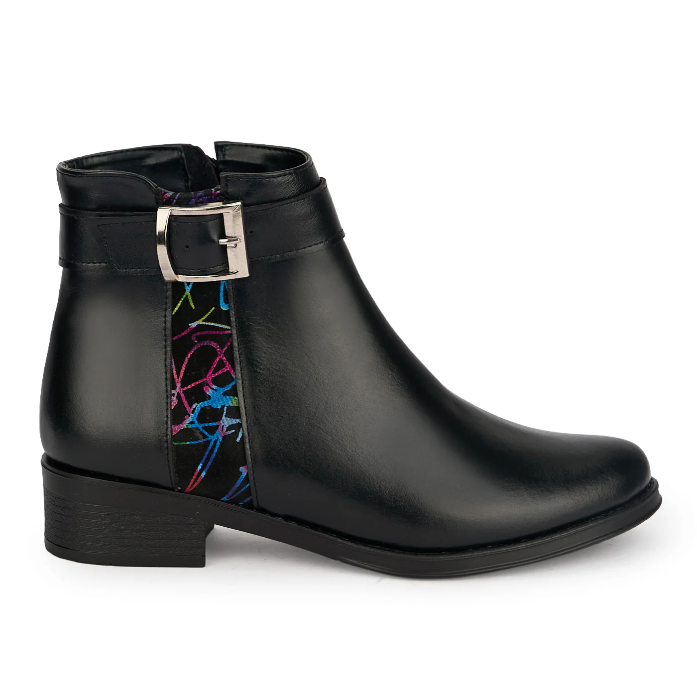 Botine dama din piele naturala neagra 19140