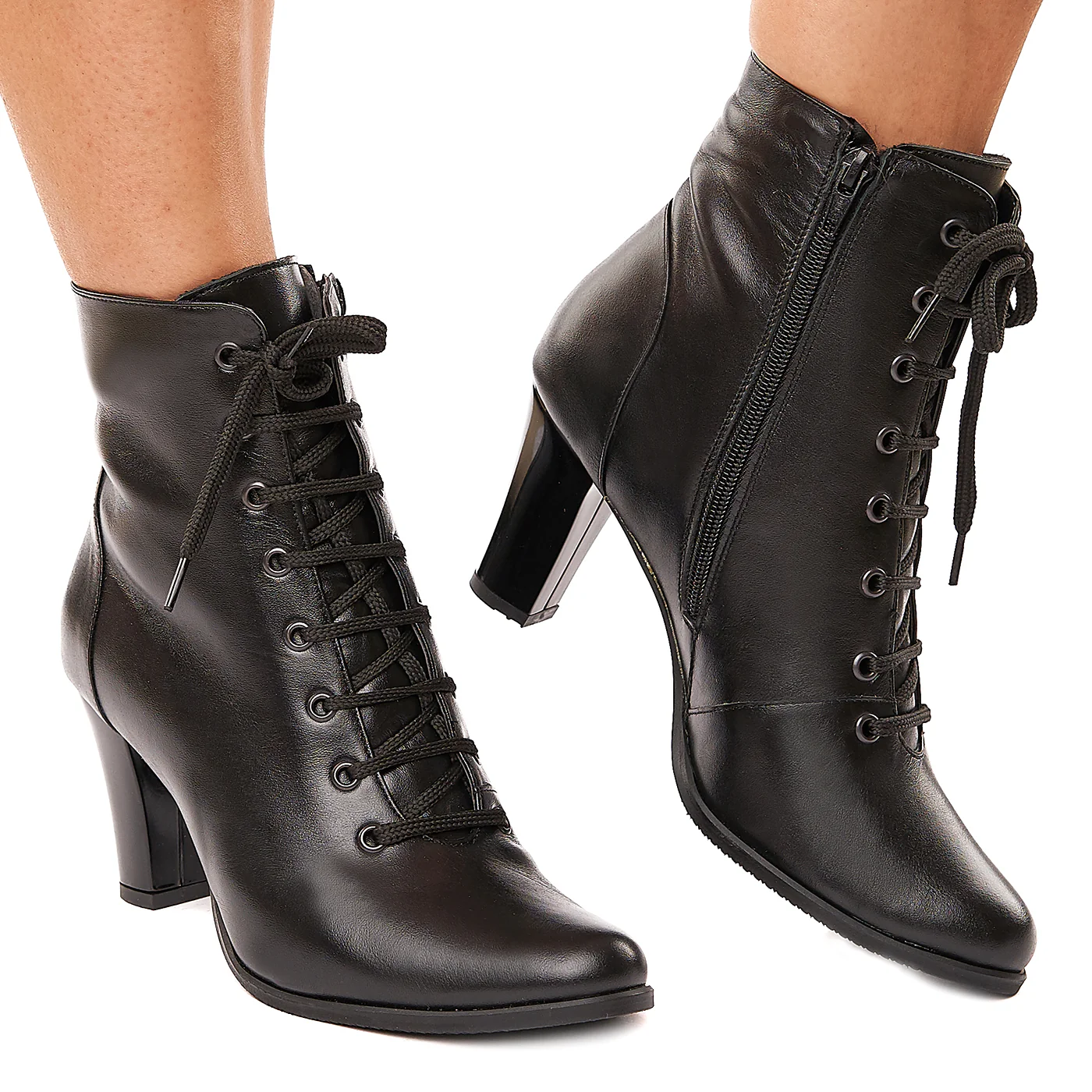 Botine dama din piele naturala neagra 6116 - Image 2
