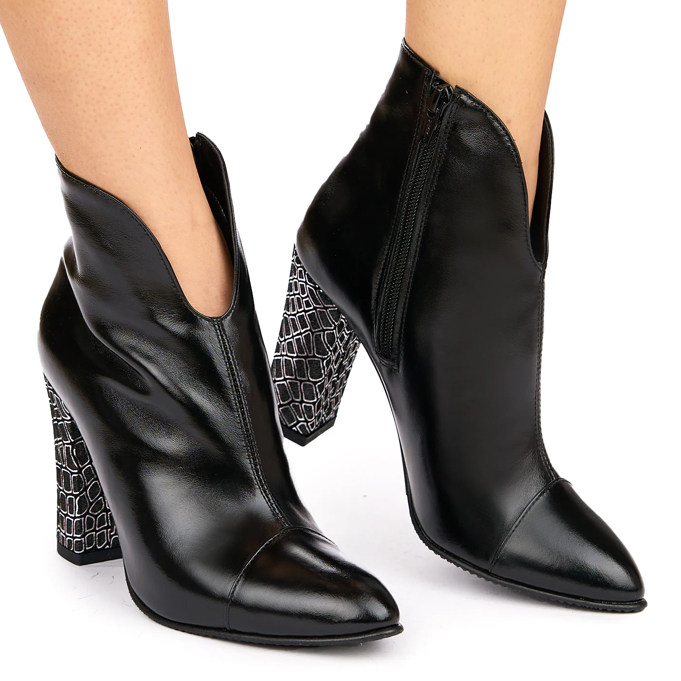 Botine dama din piele naturala neagra 6338 - Image 2