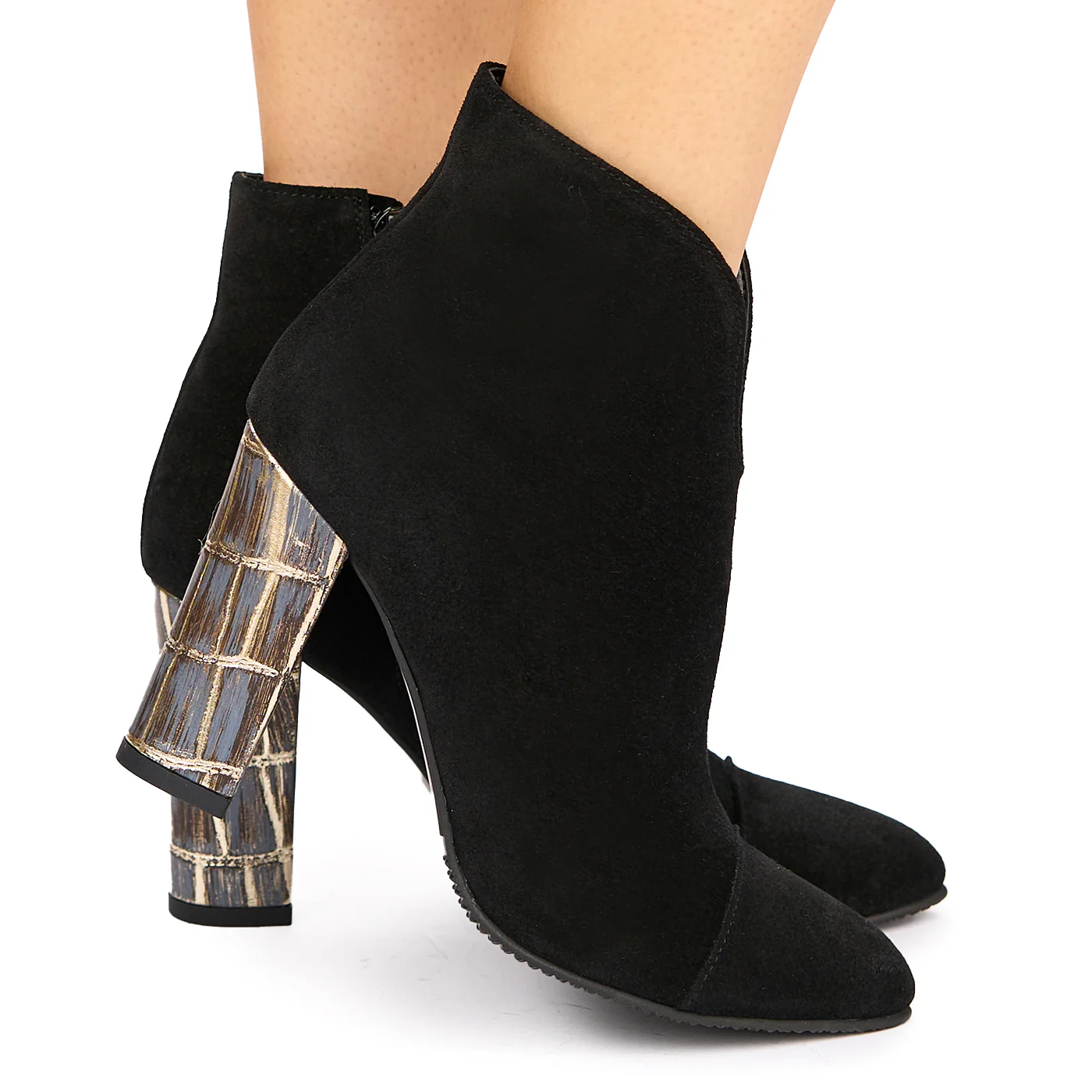 Botine dama din piele naturala neagra 6344