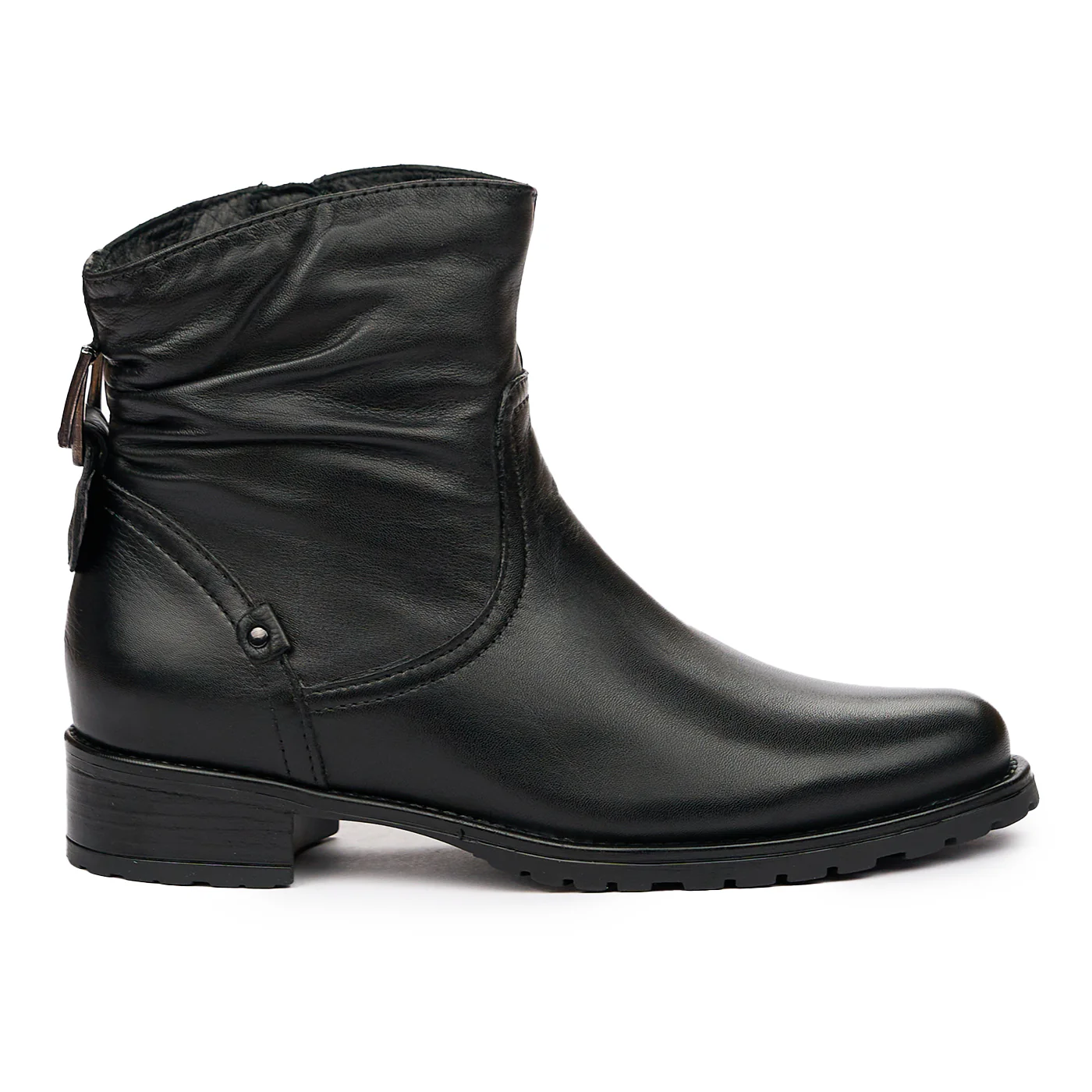 Botine dama din piele naturala neagra 8299