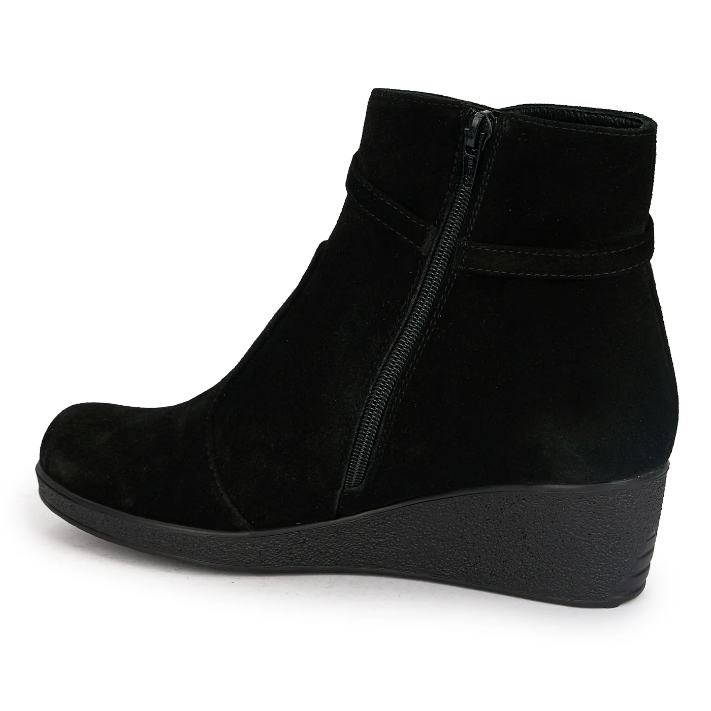 Botine dama din piele naturala neagra cu platforma 5 cm 18948 - Image 2