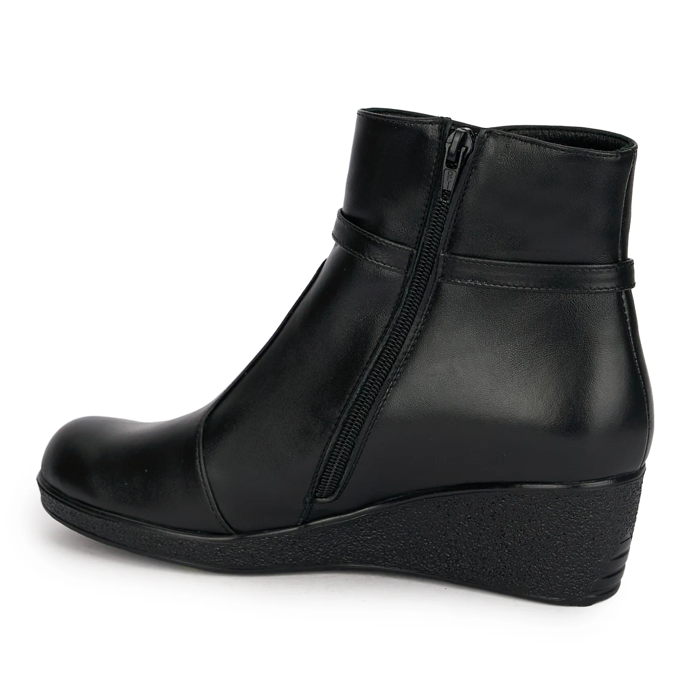 Botine dama din piele naturala neagra cu platforma 5 cm 18949 - Image 2