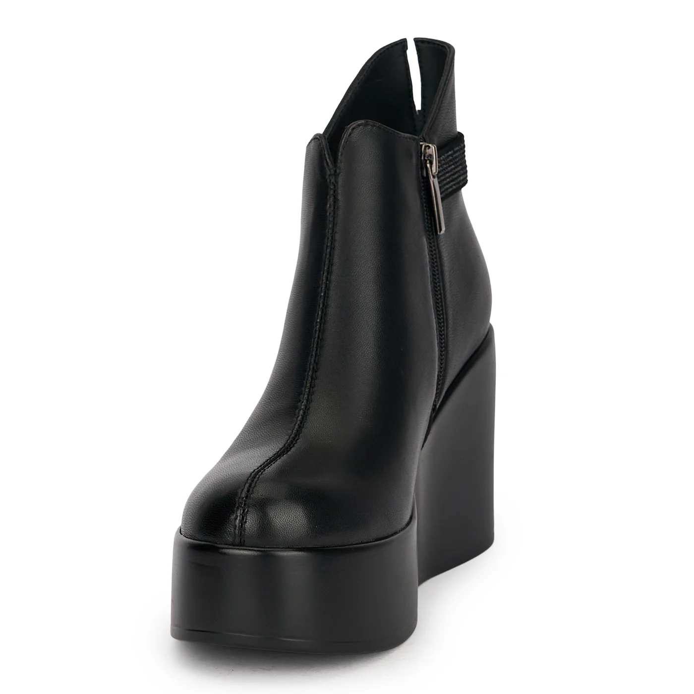 Botine dama din piele naturala neagra cu platforma 9.5 cm 18970 - Image 3