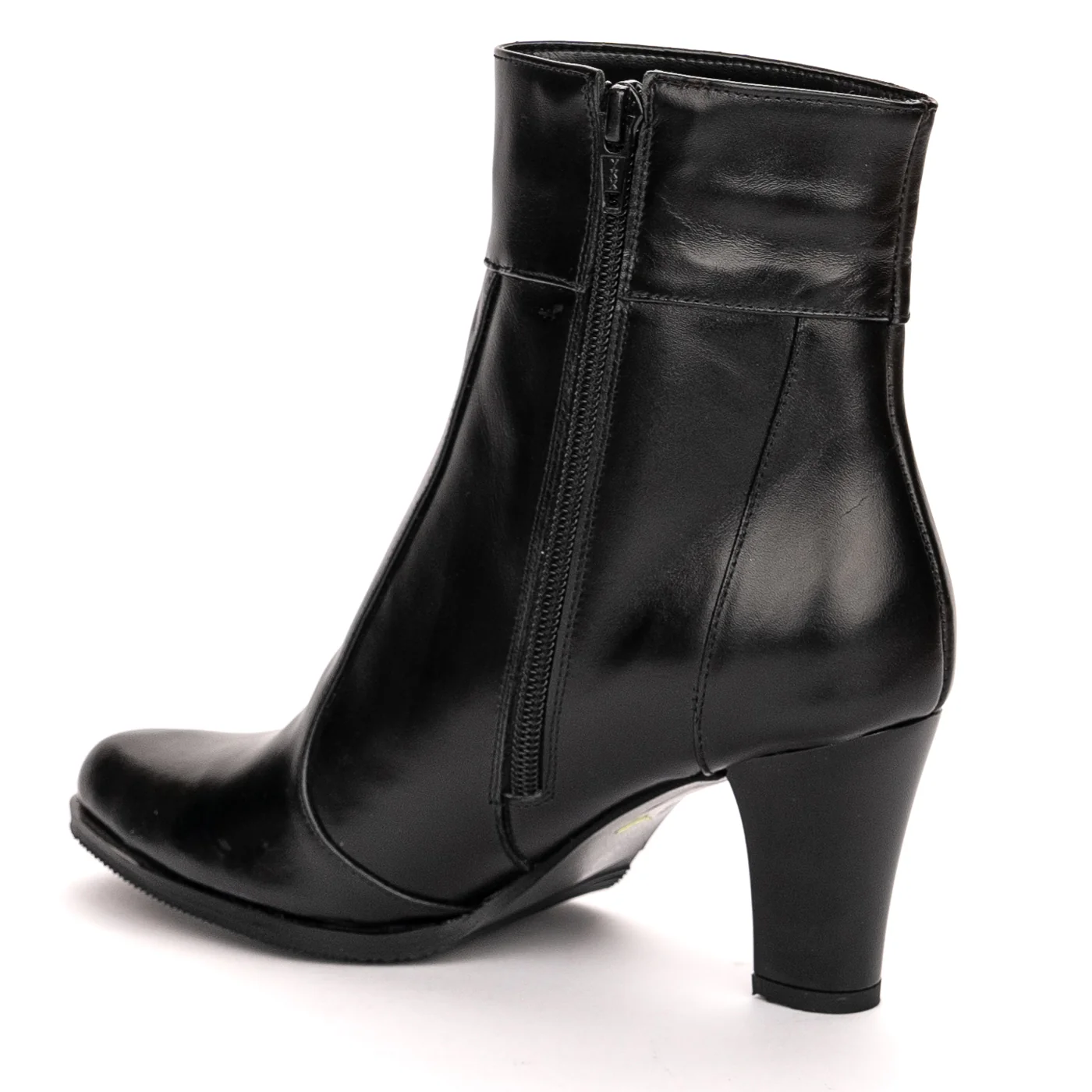 Botine dama din piele naturala neagra cu toc 7 cm 13446 - Image 2