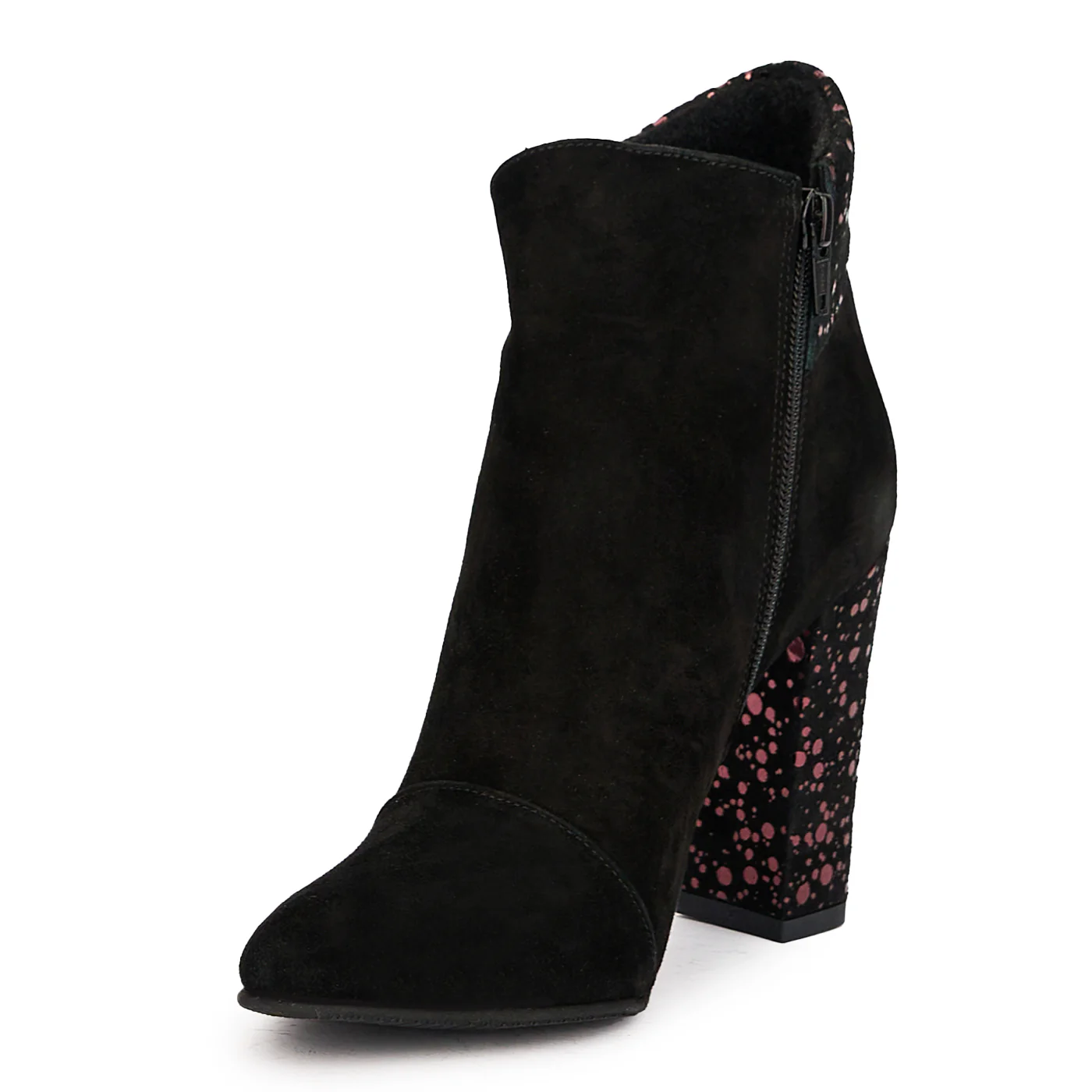 Botine dama din piele naturala neagra cu toc gros 10 cm 17172 - Image 3