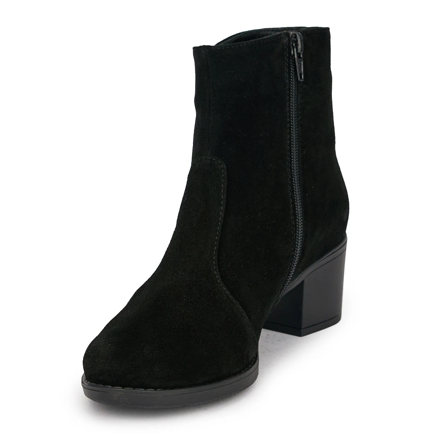 Botine dama din piele naturala neagra cu toc gros 5 cm 18938 - Image 3