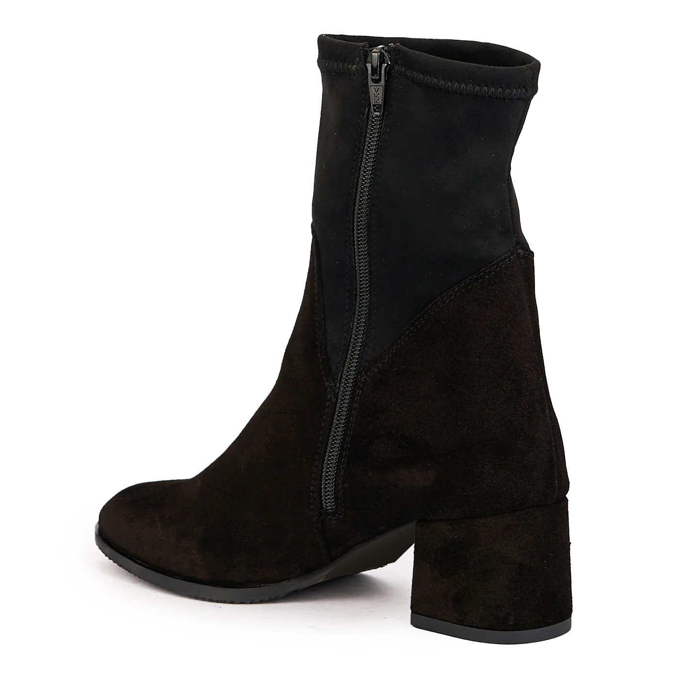 Botine dama din piele naturala neagra cu toc gros 5.5 cm 17128 - Image 2