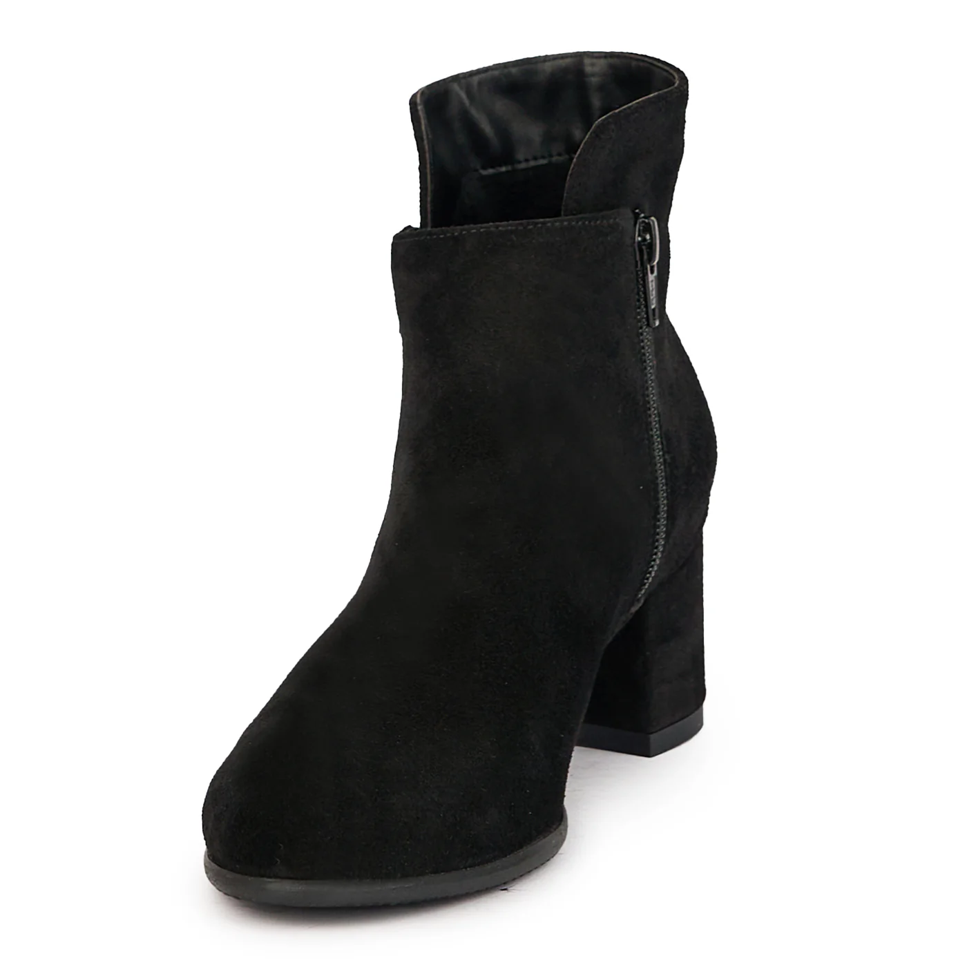 Botine dama din piele naturala neagra cu toc gros 5.5 cm 17299 - Image 3