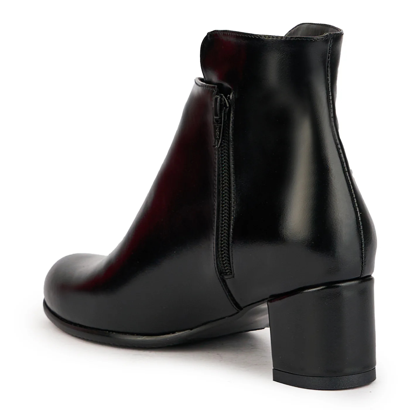 Botine dama din piele naturala neagra cu toc gros 5.5 cm 17300 - Image 2