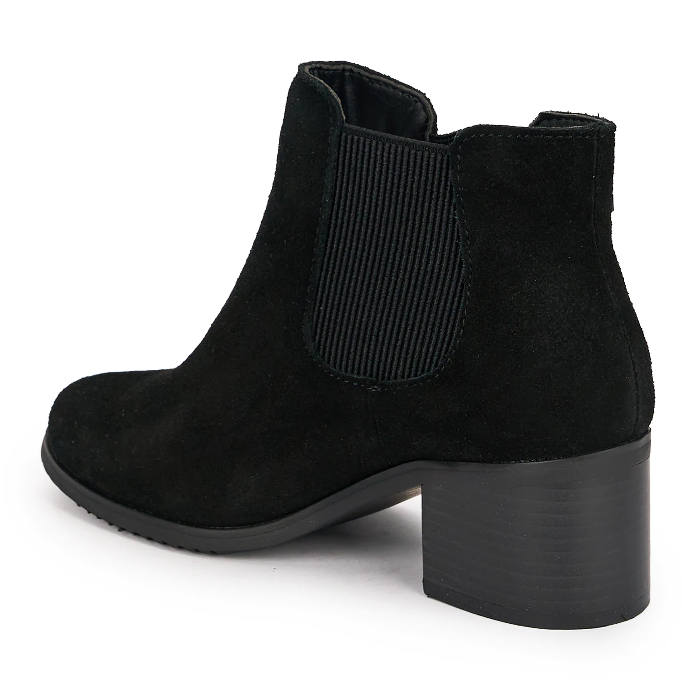 Botine dama din piele naturala neagra cu toc gros 5.5 cm 18857 - Image 2