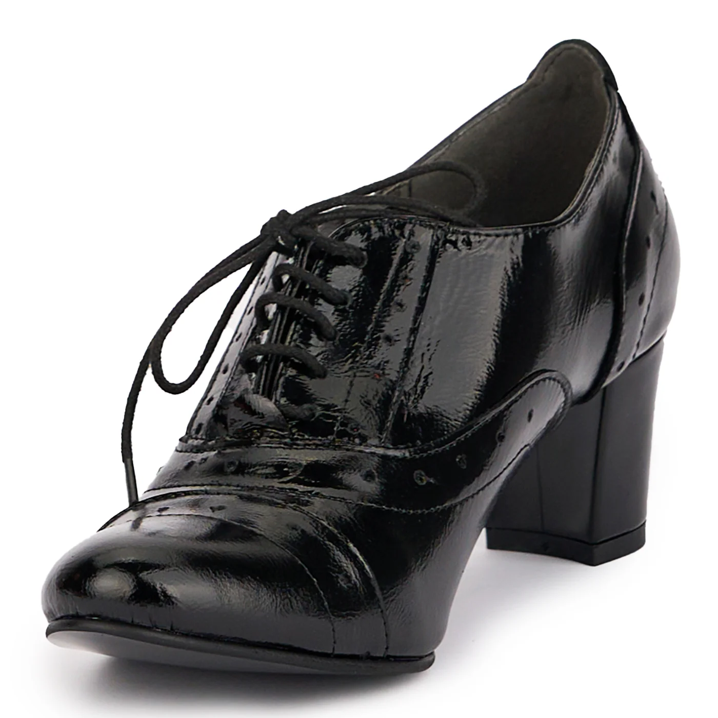 Botine dama din piele naturala neagra cu toc gros 6 cm 16850 - Image 3