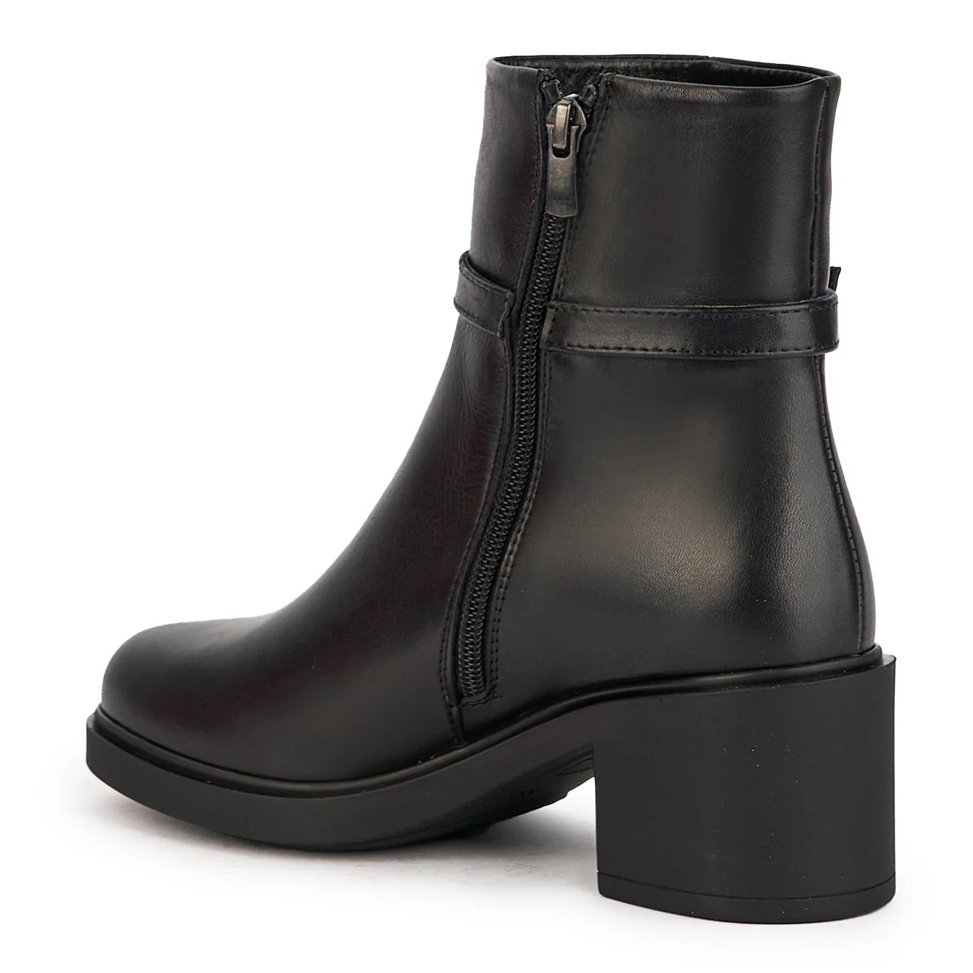 Botine dama din piele naturala neagra cu toc gros 6 cm 17292 - Image 2