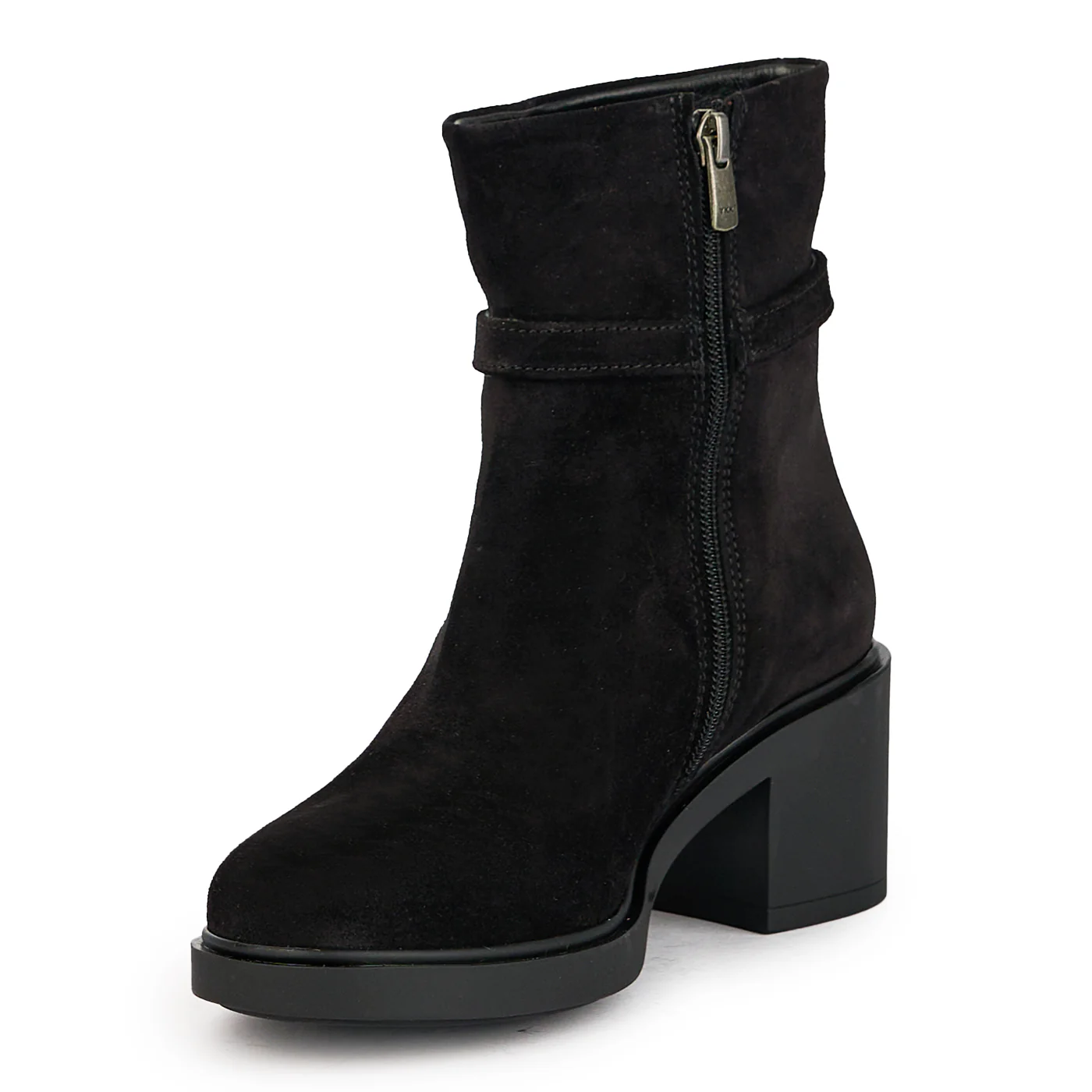 Botine dama din piele naturala neagra cu toc gros 6 cm 17293 - Image 3