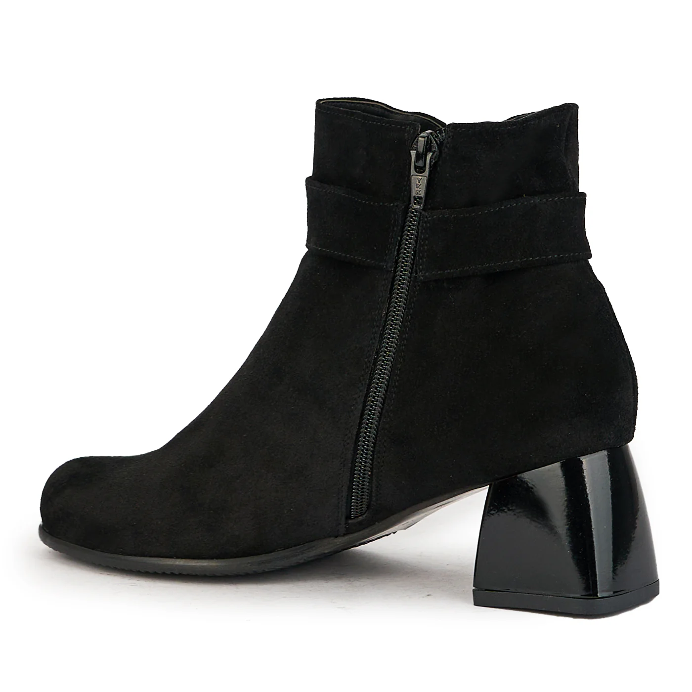 Botine dama din piele naturala neagra cu toc gros 6 cm 17346 - Image 2