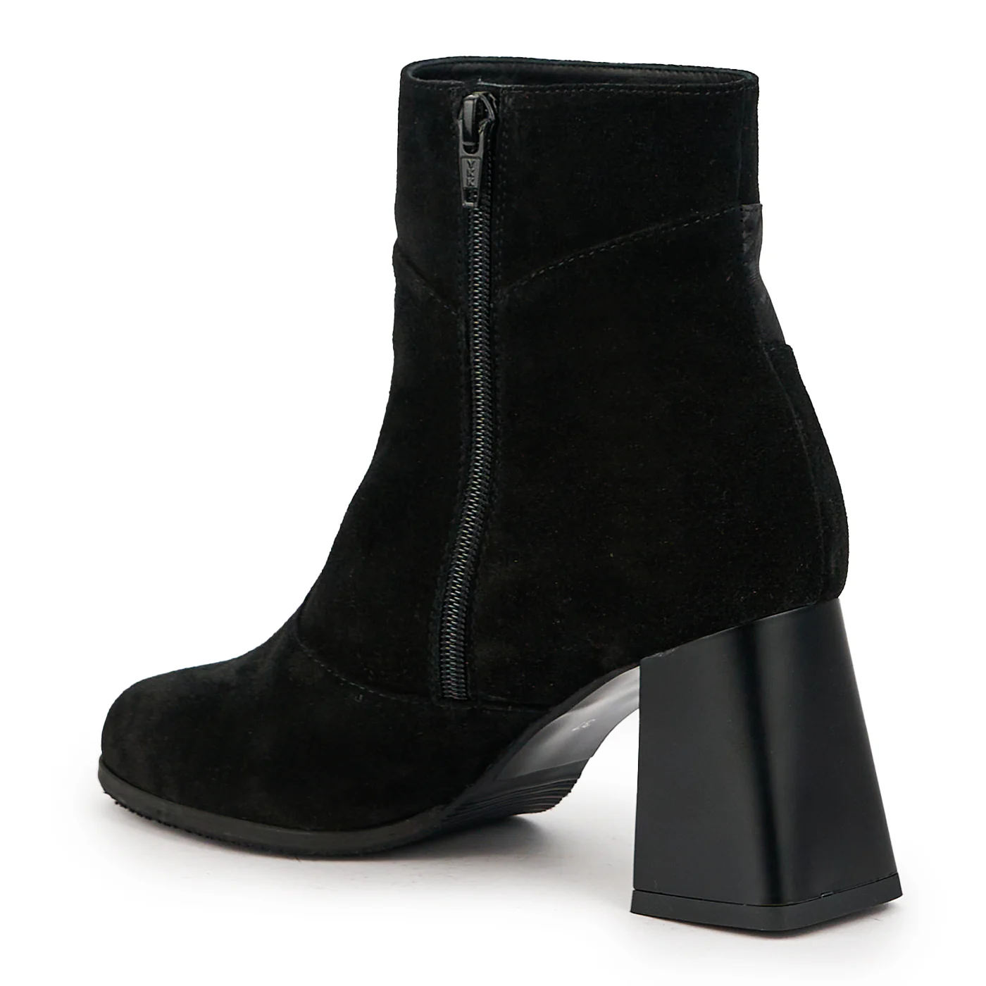 Botine dama din piele naturala neagra cu toc gros 7.5 cm 14749 - Image 2
