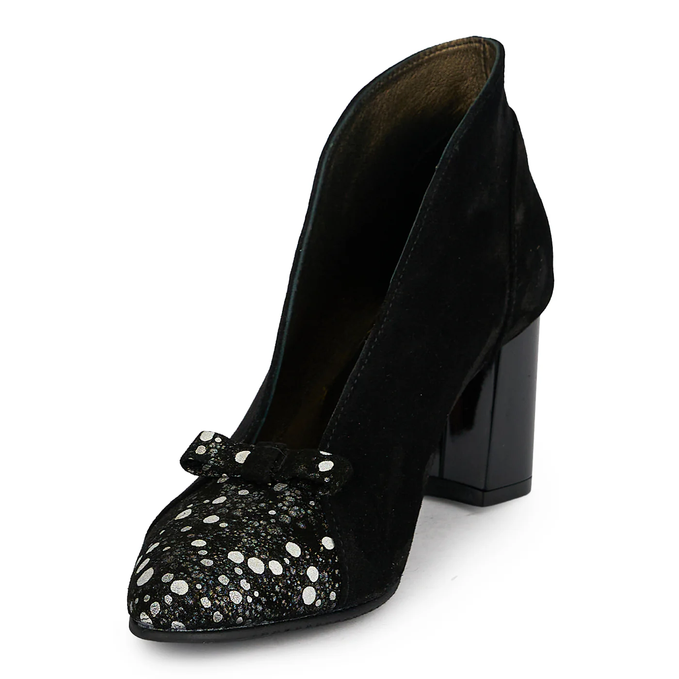 Botine dama din piele naturala neagra cu toc gros 7 cm 19713 - Image 3