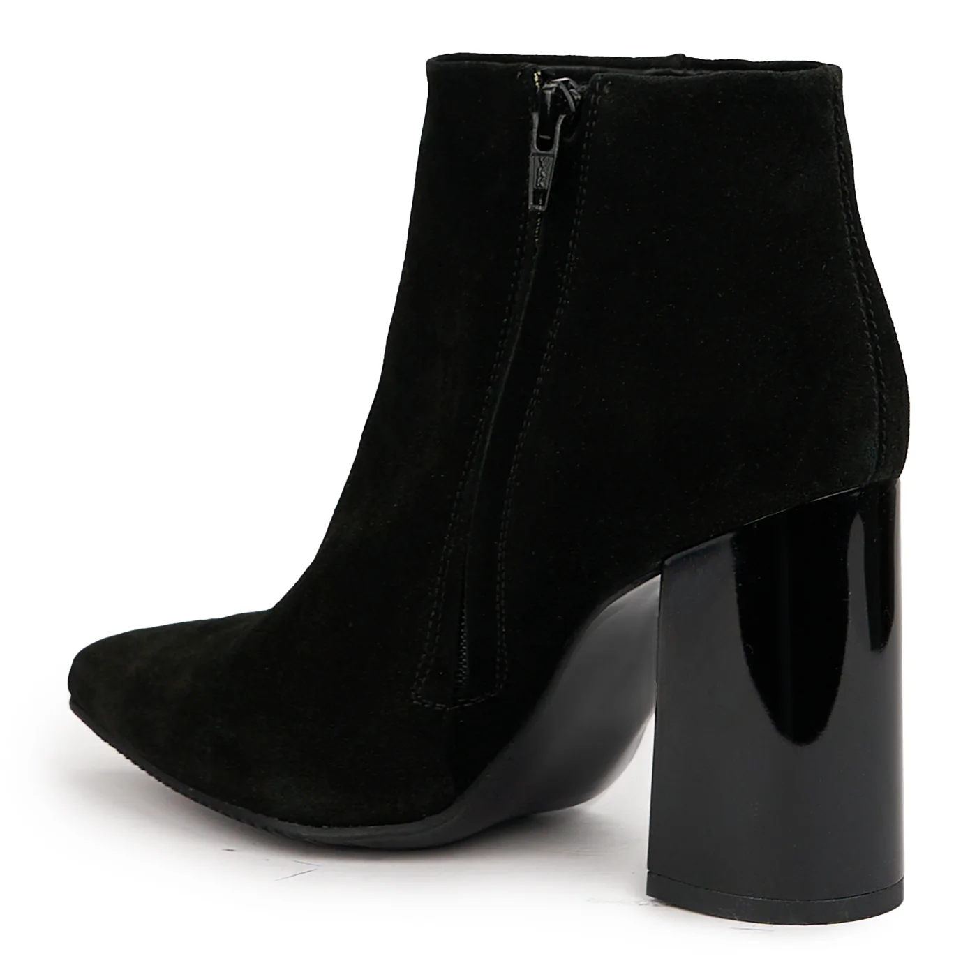 Botine dama din piele naturala neagra cu toc gros 9.5 cm 14612 - Image 2