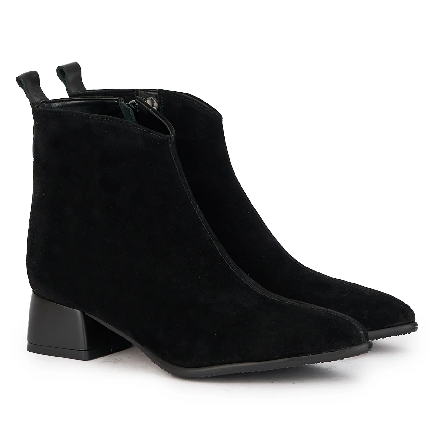 Botine dama din piele naturala neagra cu toc mic 4 cm 17168 - Image 4