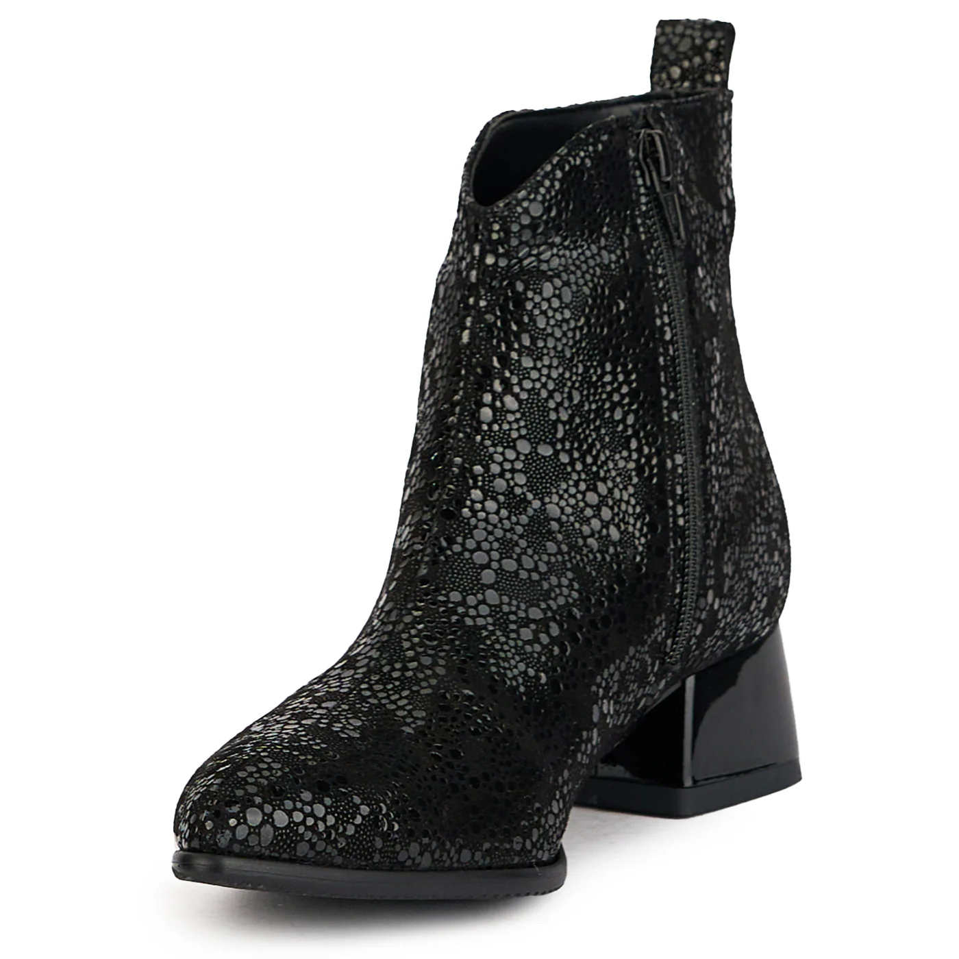 Botine dama din piele naturala neagra cu toc mic 4 cm 17245 - Image 3