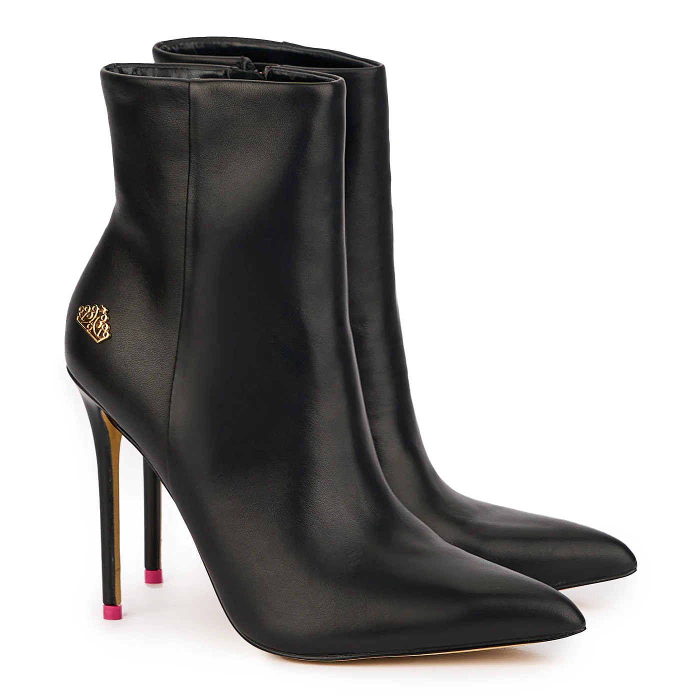 Botine dama din piele naturala neagra cu toc subtire 11 cm 16848 - Image 4