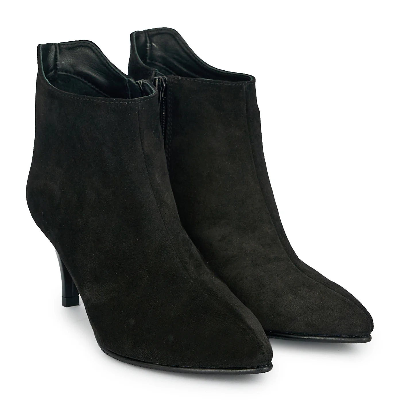 Botine dama din piele naturala neagra cu toc subtire 6.5 cm 19232 - Image 4