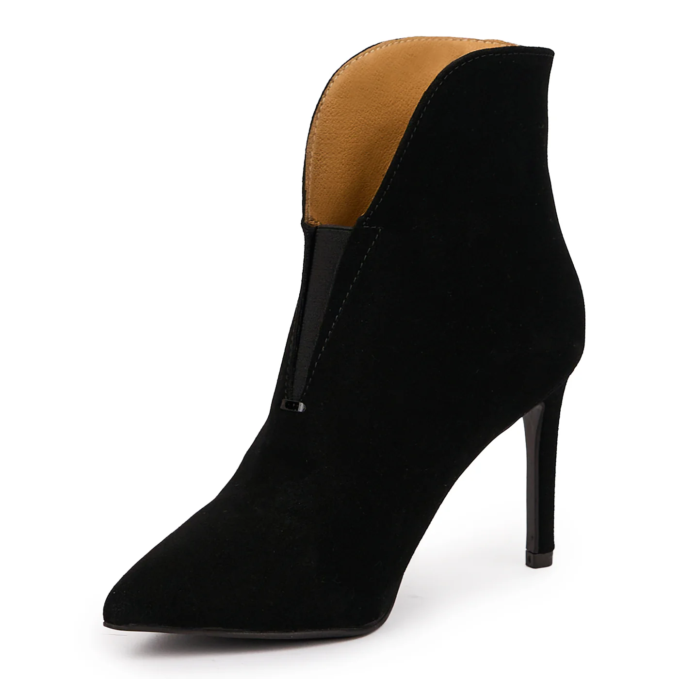 Botine dama din piele naturala neagra cu toc subtire 9 cm 14266 - Image 3
