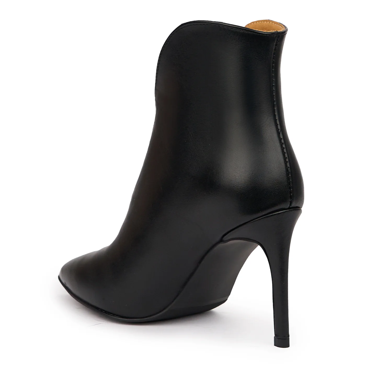 Botine dama din piele naturala neagra cu toc subtire 9 cm 14268 - Image 2