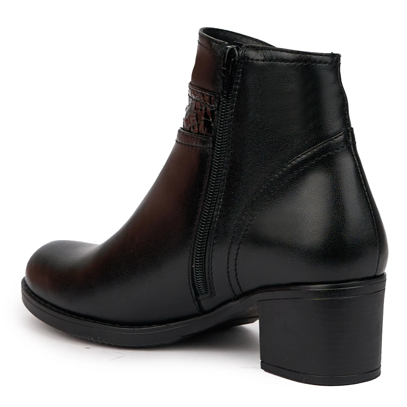 Botine dama din piele naturala neagra toc 5.5 cm 14539 - Image 2
