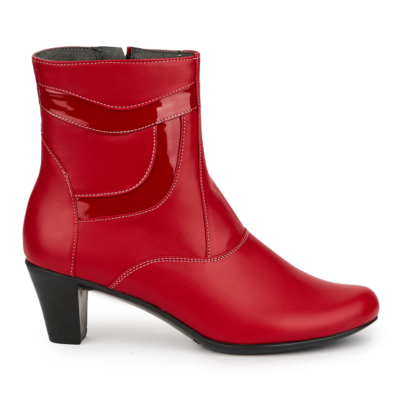 Botine dama din piele naturala rosie 14969