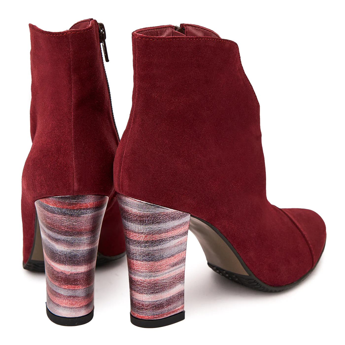 Botine dama din piele naturala visiniu 6349 - Image 2