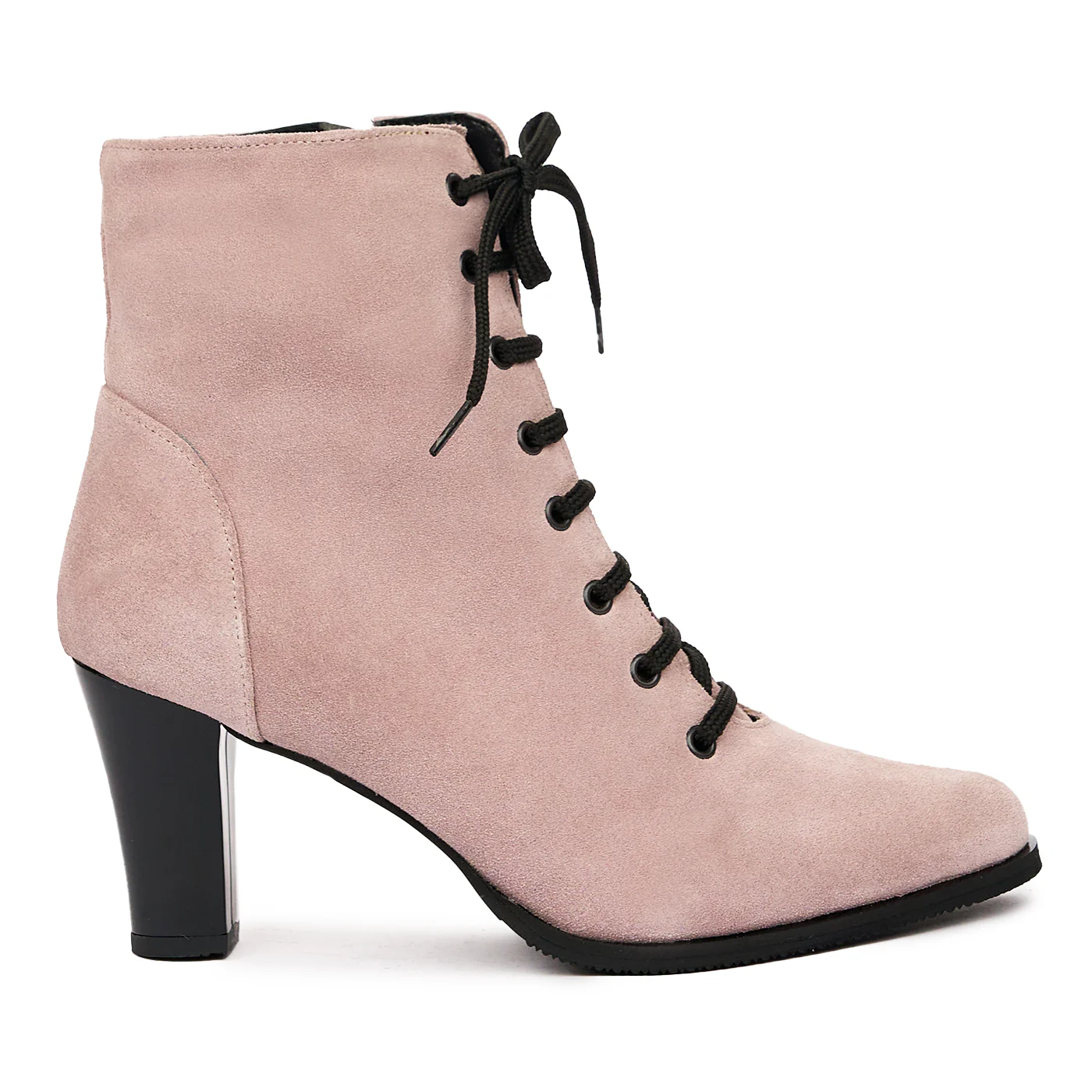 Botine dama din piele naturala roz 6712