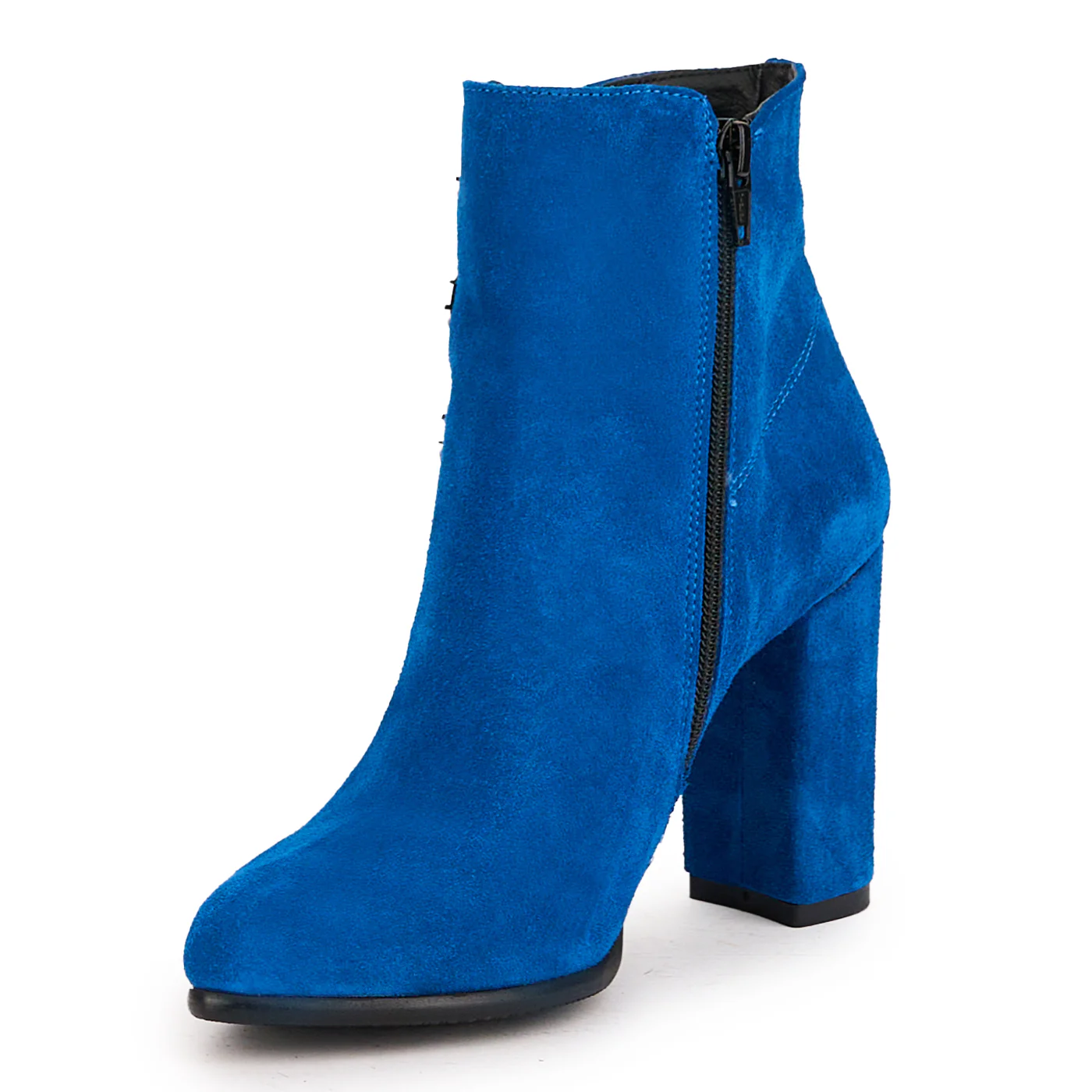 Botine dama din piele naturala turcoaz cu toc gros 9 cm 16696 - Image 3