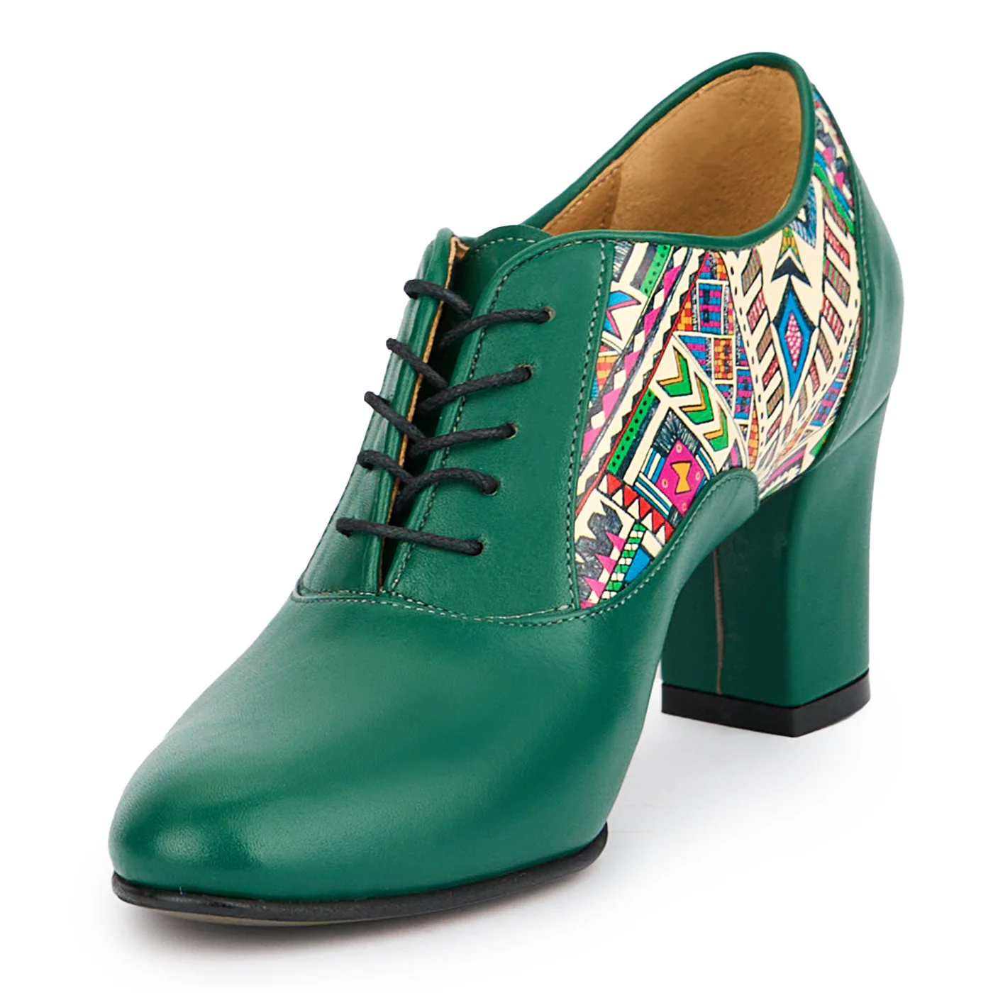 Botine dama din piele naturala verde cu toc 6.5 cm 15169 - Image 3