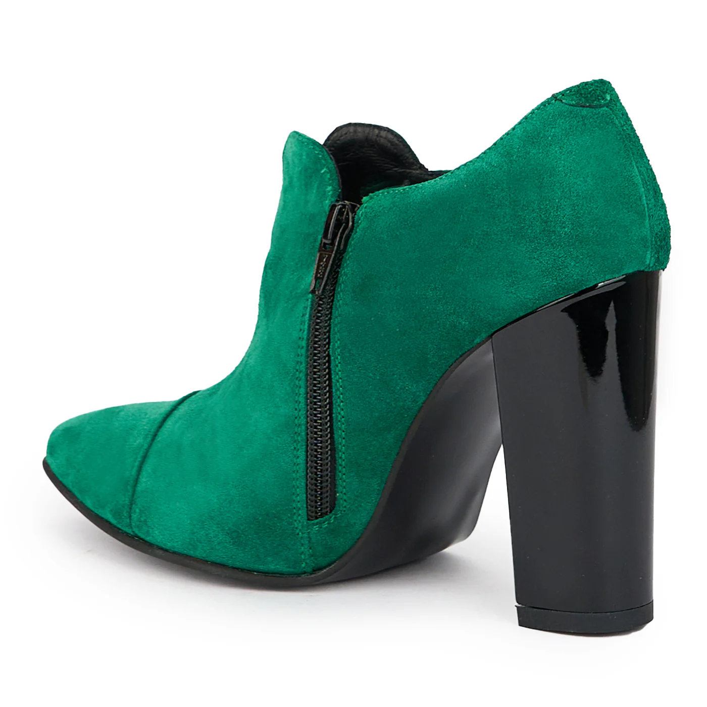 Botine dama din piele naturala verde cu toc gros 10 cm 15325 - Image 2