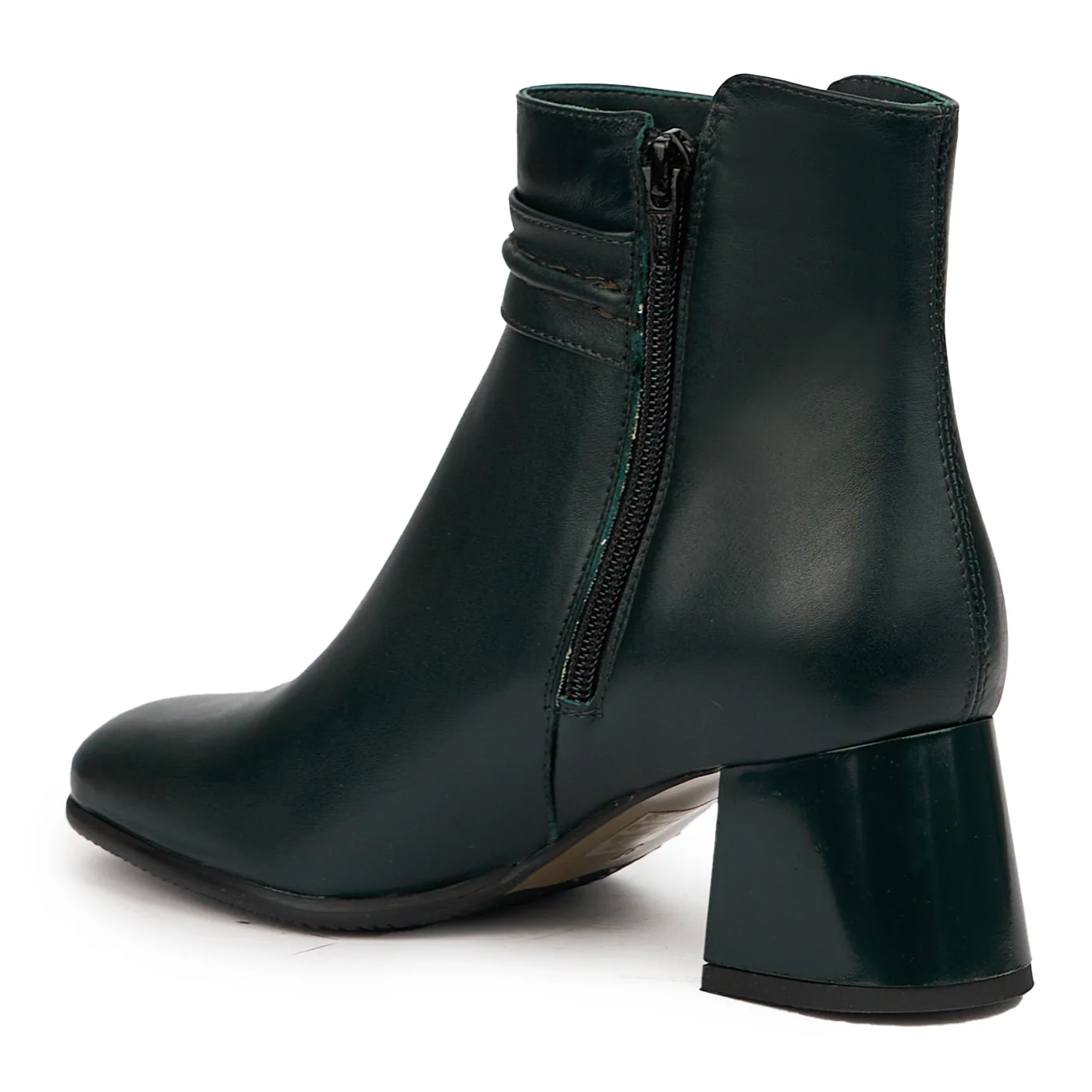 Botine dama din piele naturala verde cu toc gros 6 cm 14552 - Image 2
