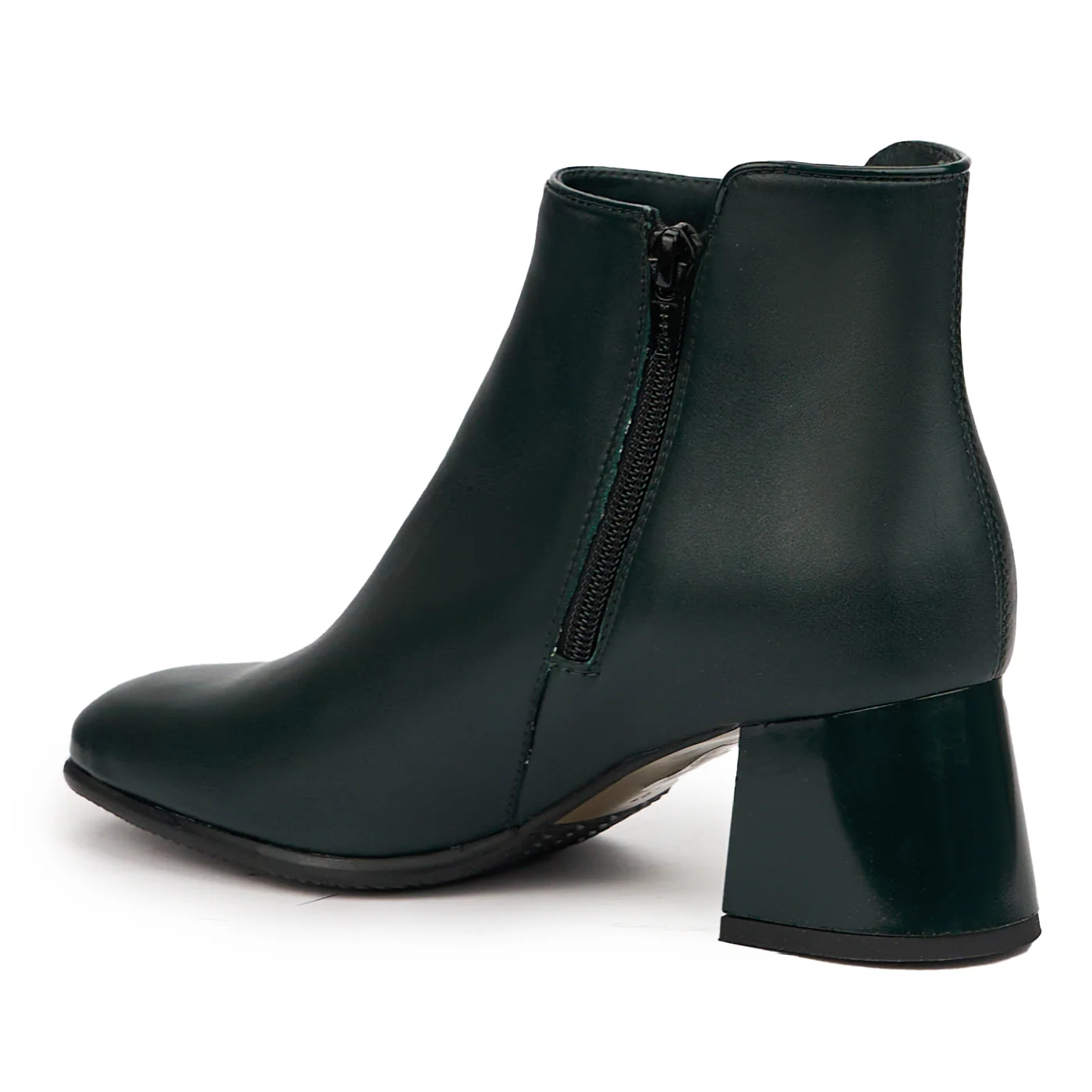 Botine dama din piele naturala verde cu toc gros 6 cm 14605 - Image 2