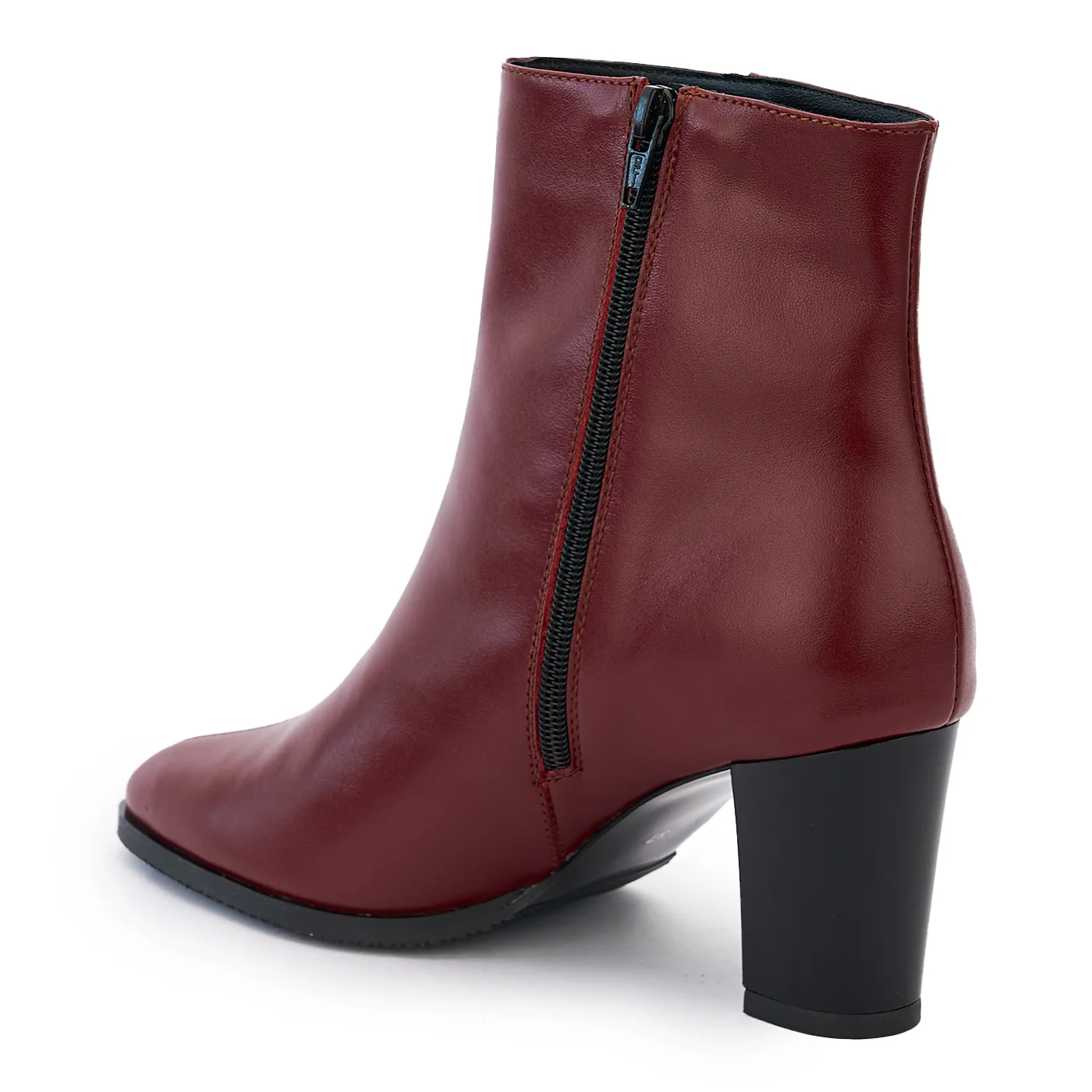 Botine dama din piele naturala visinie 14220 - Image 2