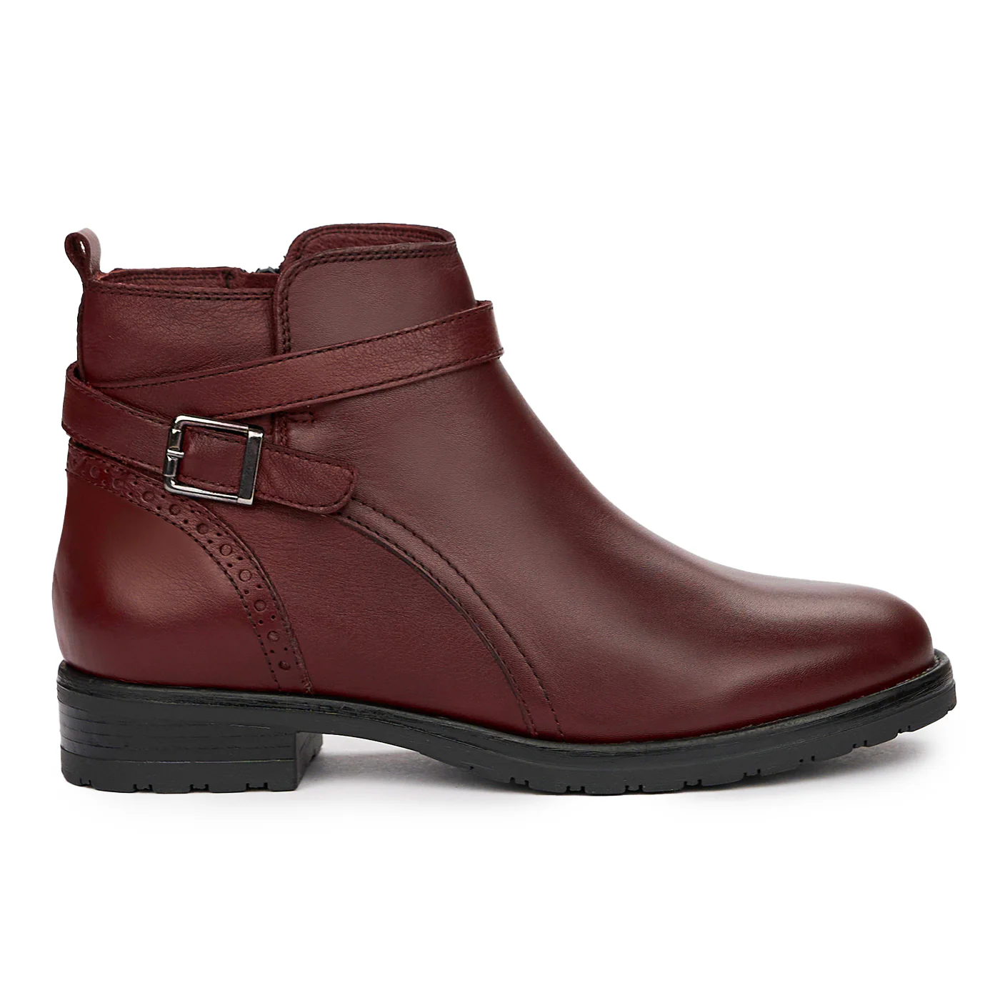 Botine dama din piele naturala visinie 3988