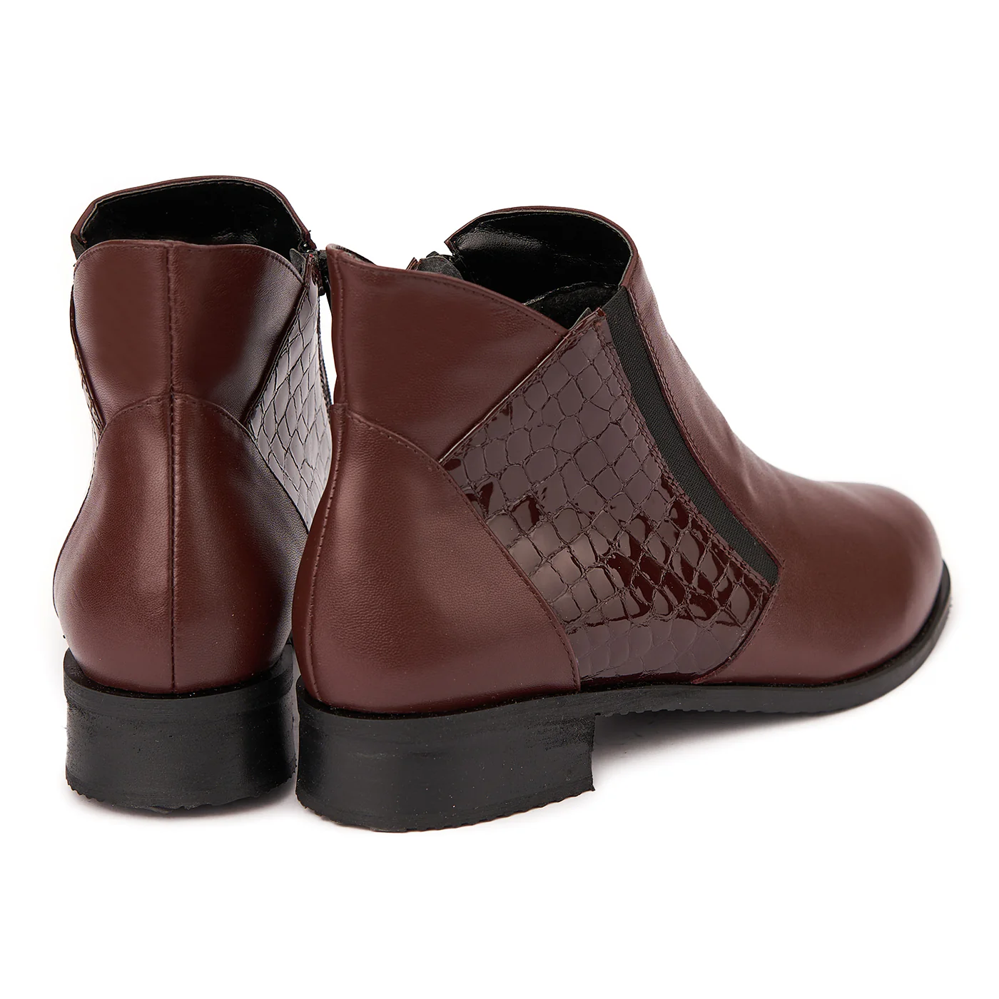 Botine dama din piele naturala visinie 6046 - Image 2