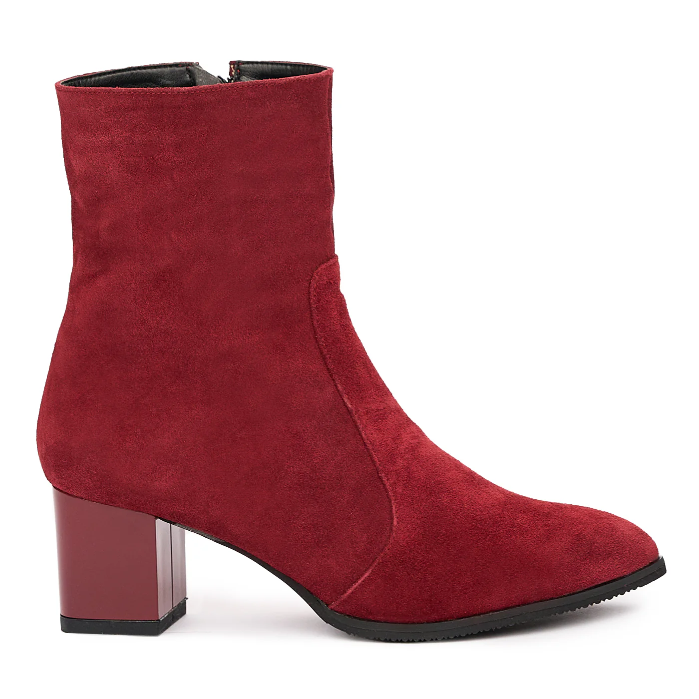 Botine dama din piele naturala visinie 6498