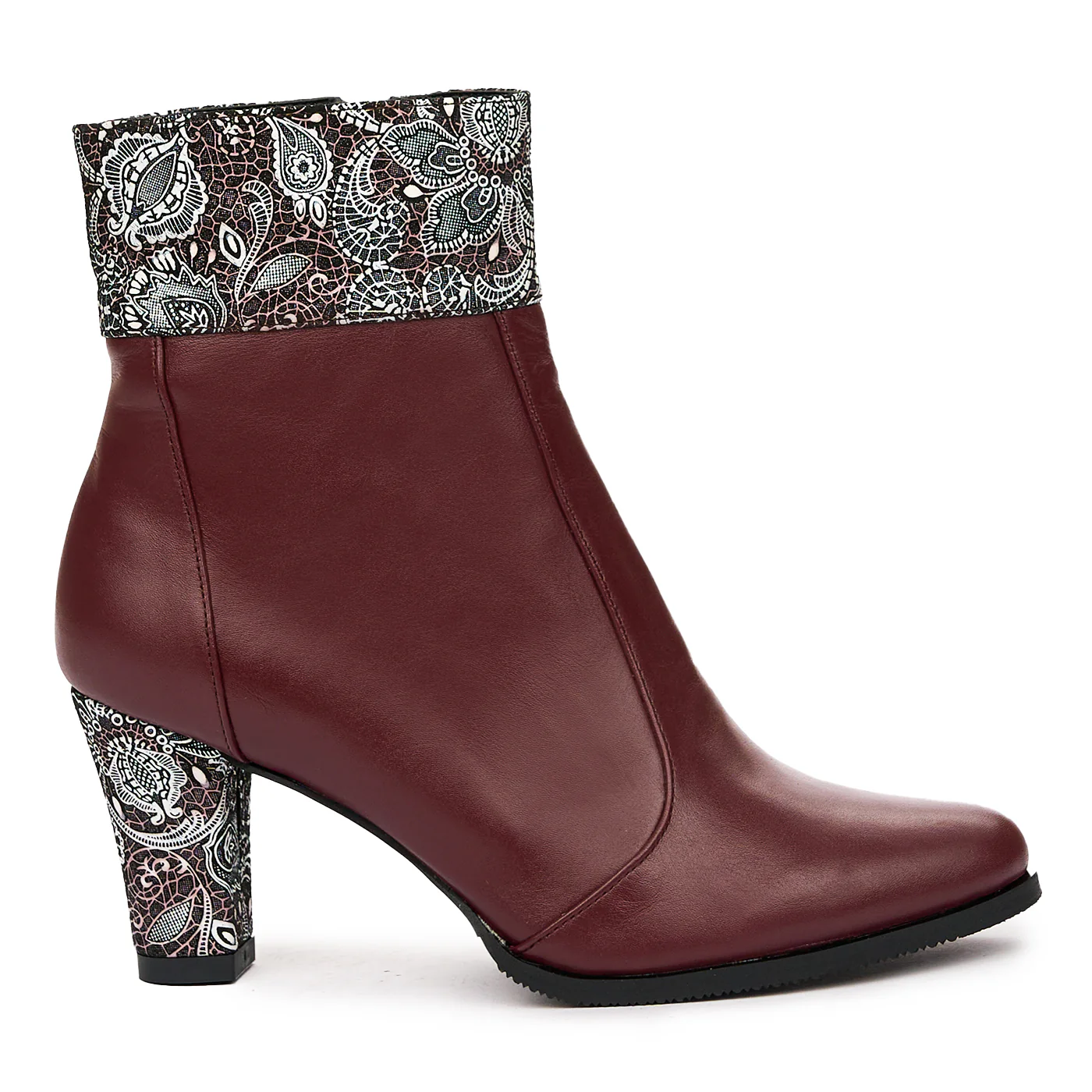 Botine dama din piele naturala visinie 6706