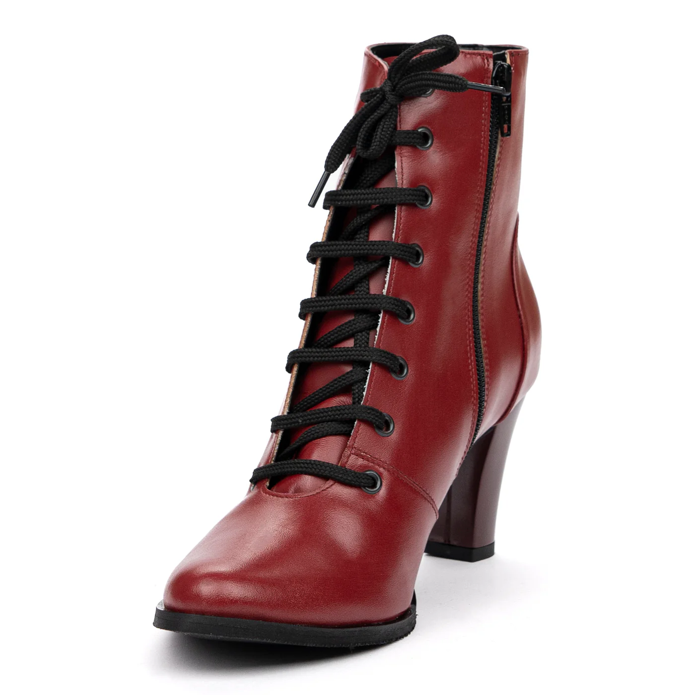 Botine dama din piele naturala visinie 8456 - Image 4
