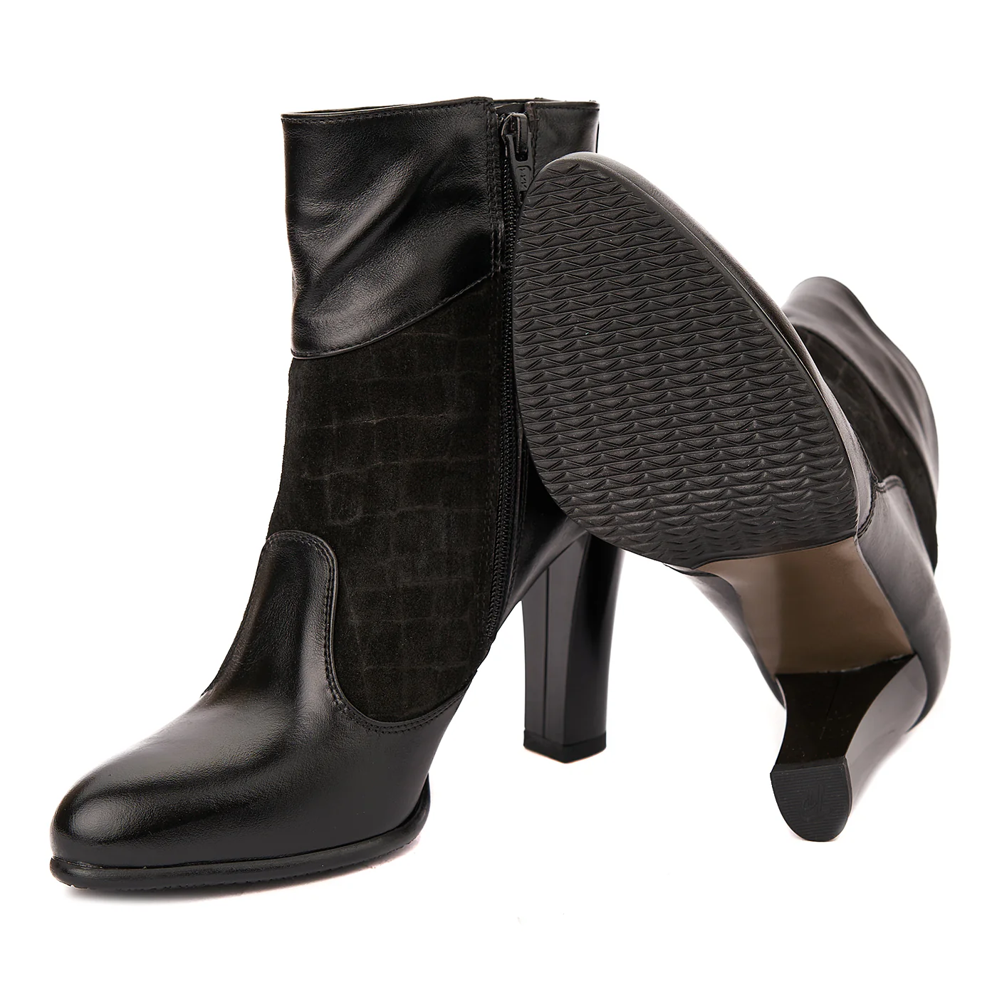 Botine dama elegante din piele naturala neagra 6198 - Image 3
