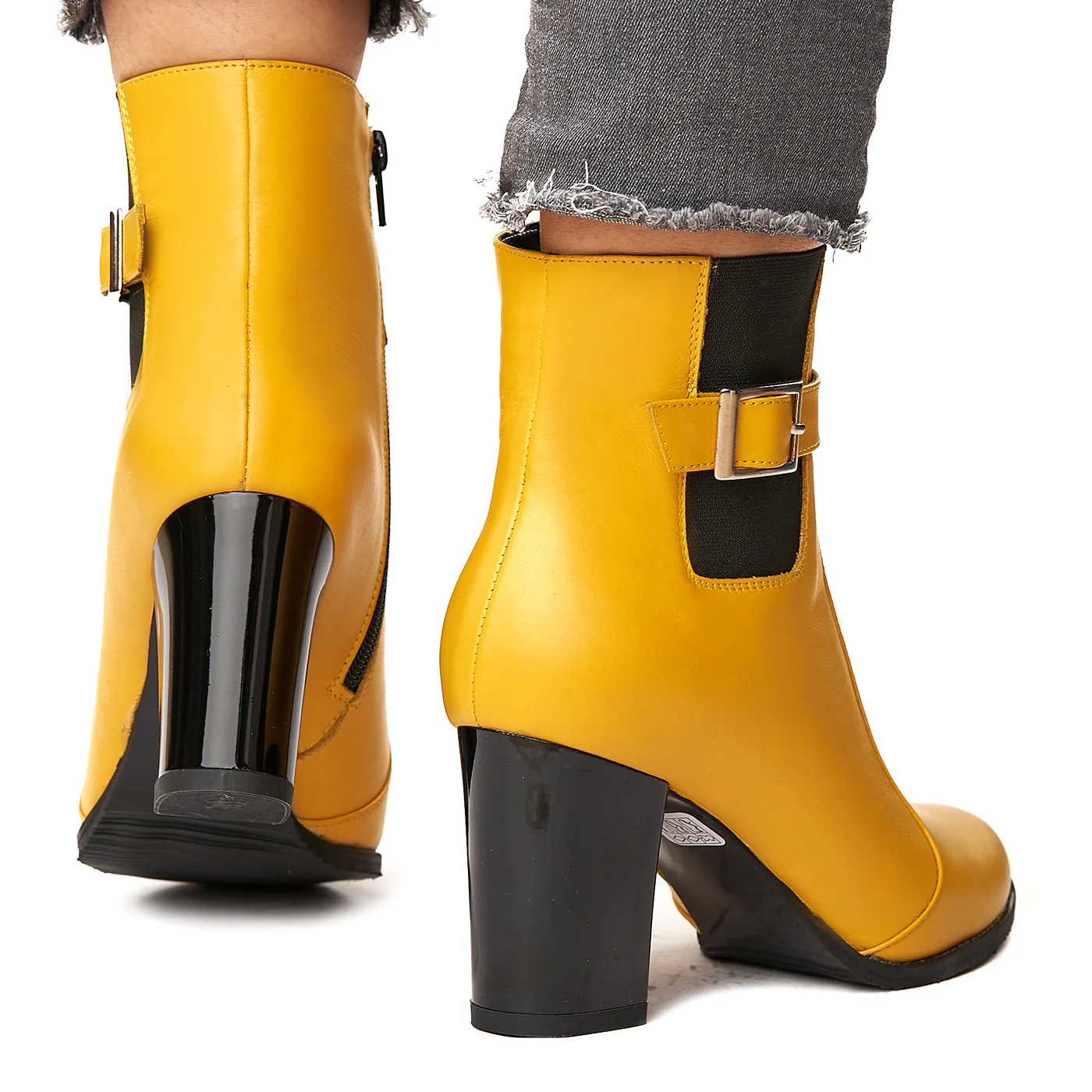 Botine dama galbene din piele naturala 6131 - Image 4