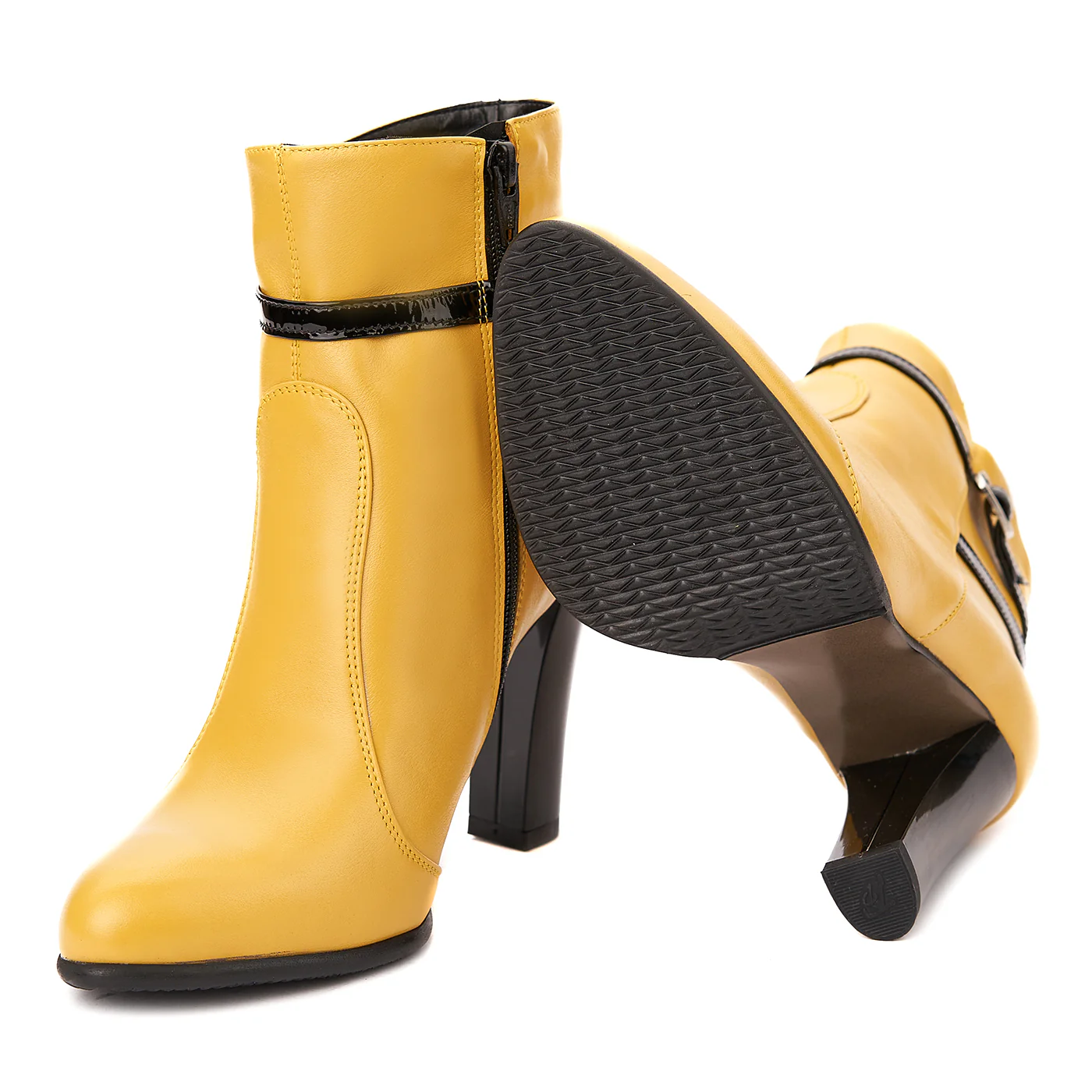 Botine dama galbene din piele naturala 6190 - Image 3