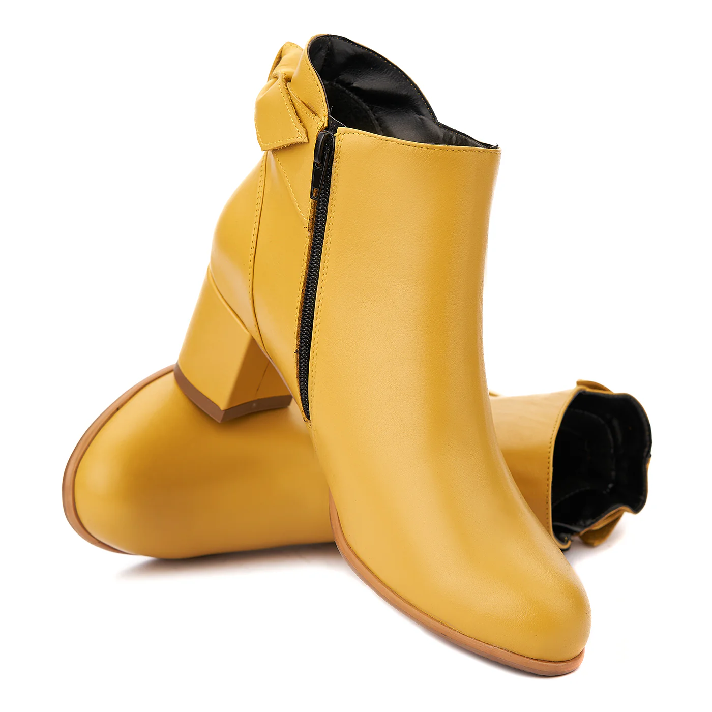 Botine dama galbene din piele naturala 6290 - Image 4