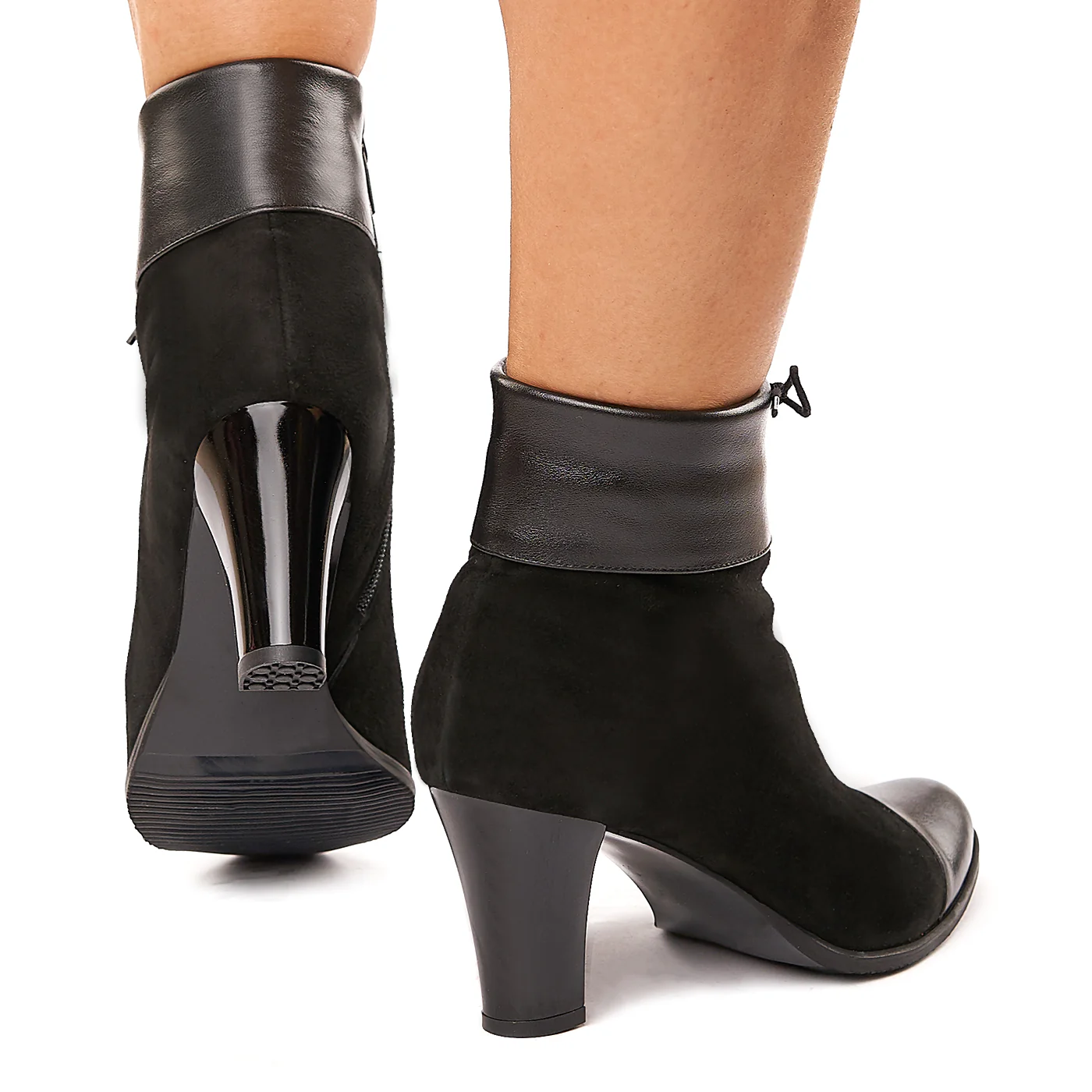Botine dama negre din piele naturala 6129 - Image 4